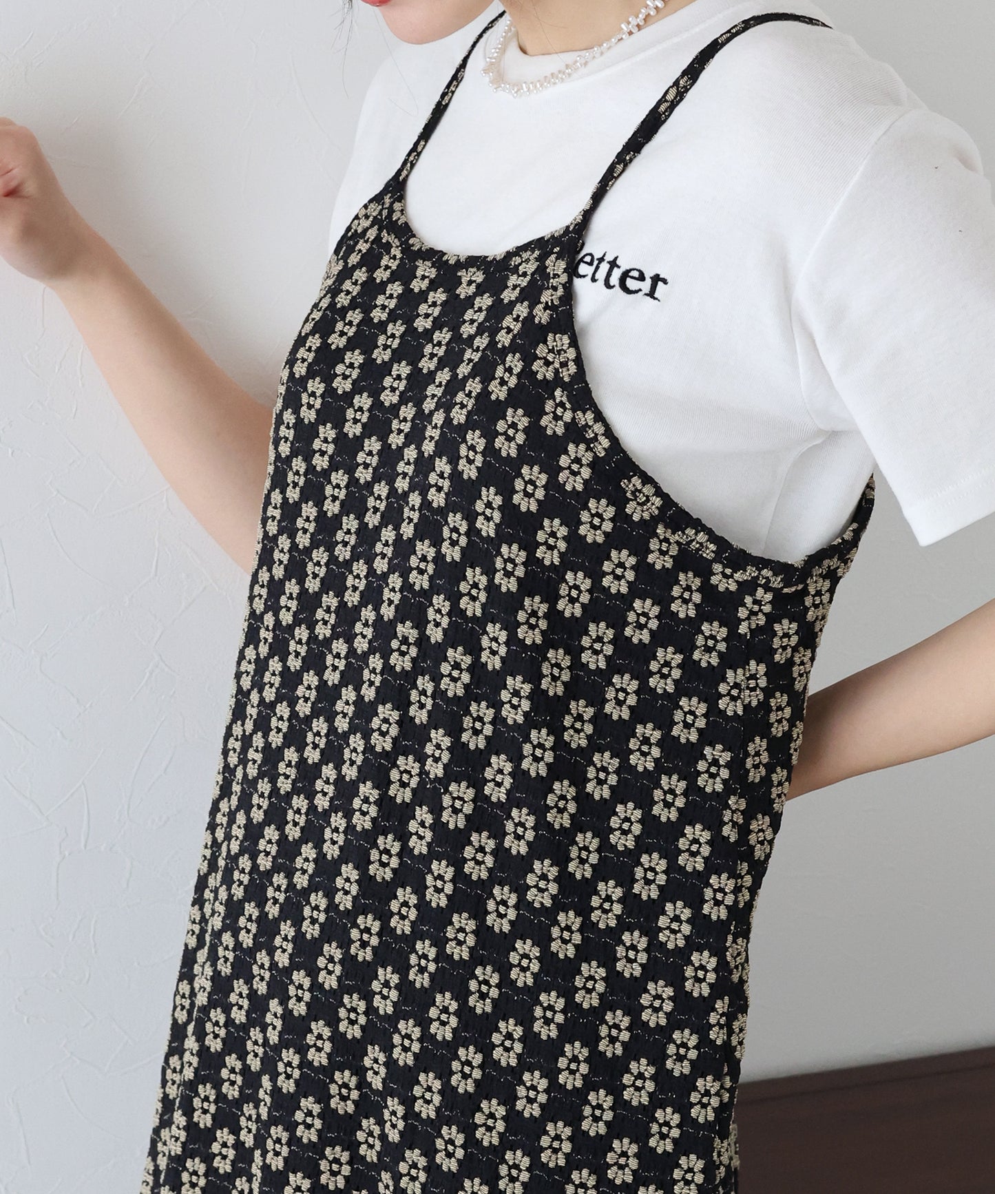 フラワーレースキャミワンピース