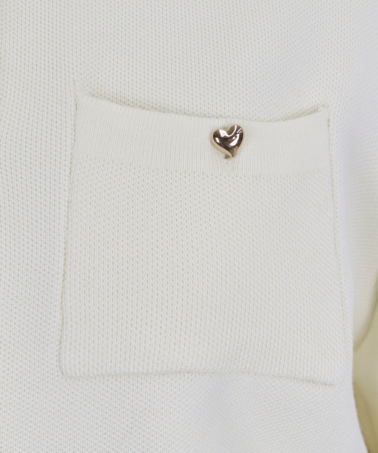 【SALE】ぷっくりハートボタンポリニットカーディガン