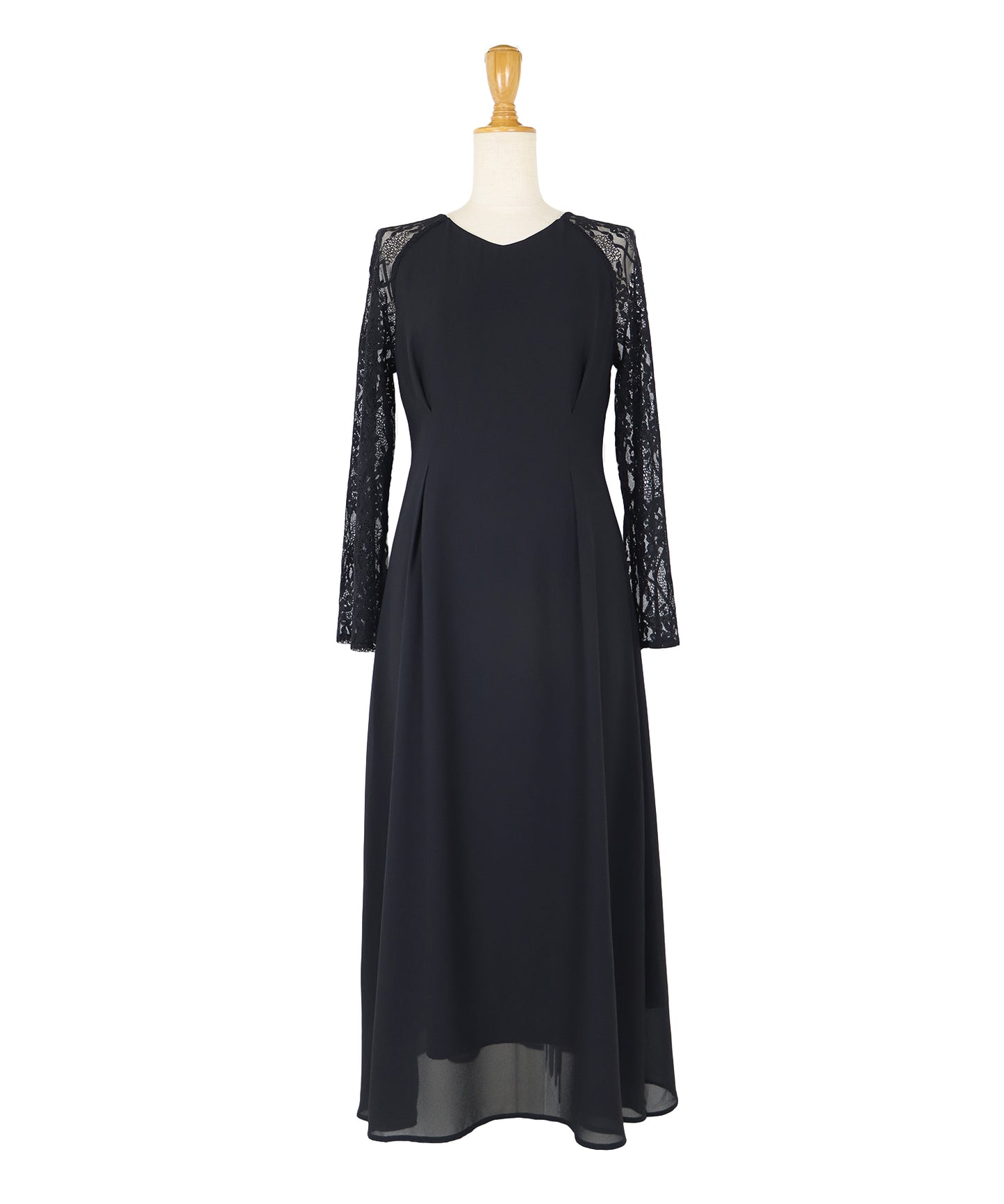 【SALE】レーススリットスリーブロング丈パーティードレス