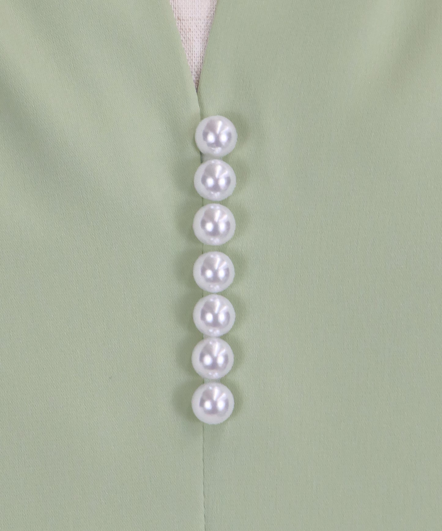 【SALE】パールラインVネックブラウス【ネコポス】