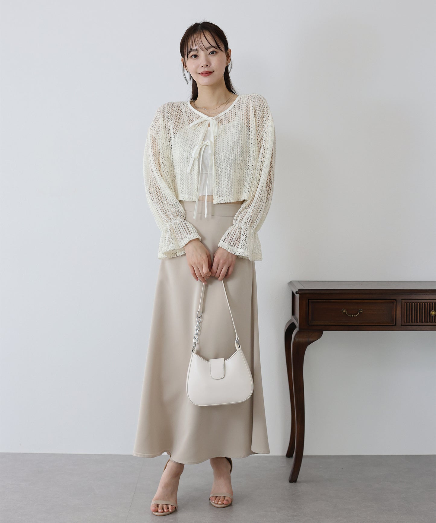 【SALE】2WAYリボンレースカーディガン