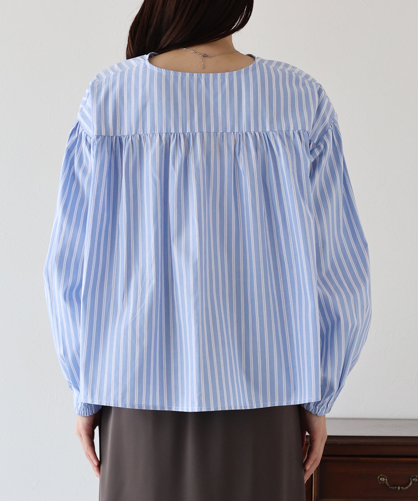 【TIME SALE】ストライプリボンブラウス【ネコポス】