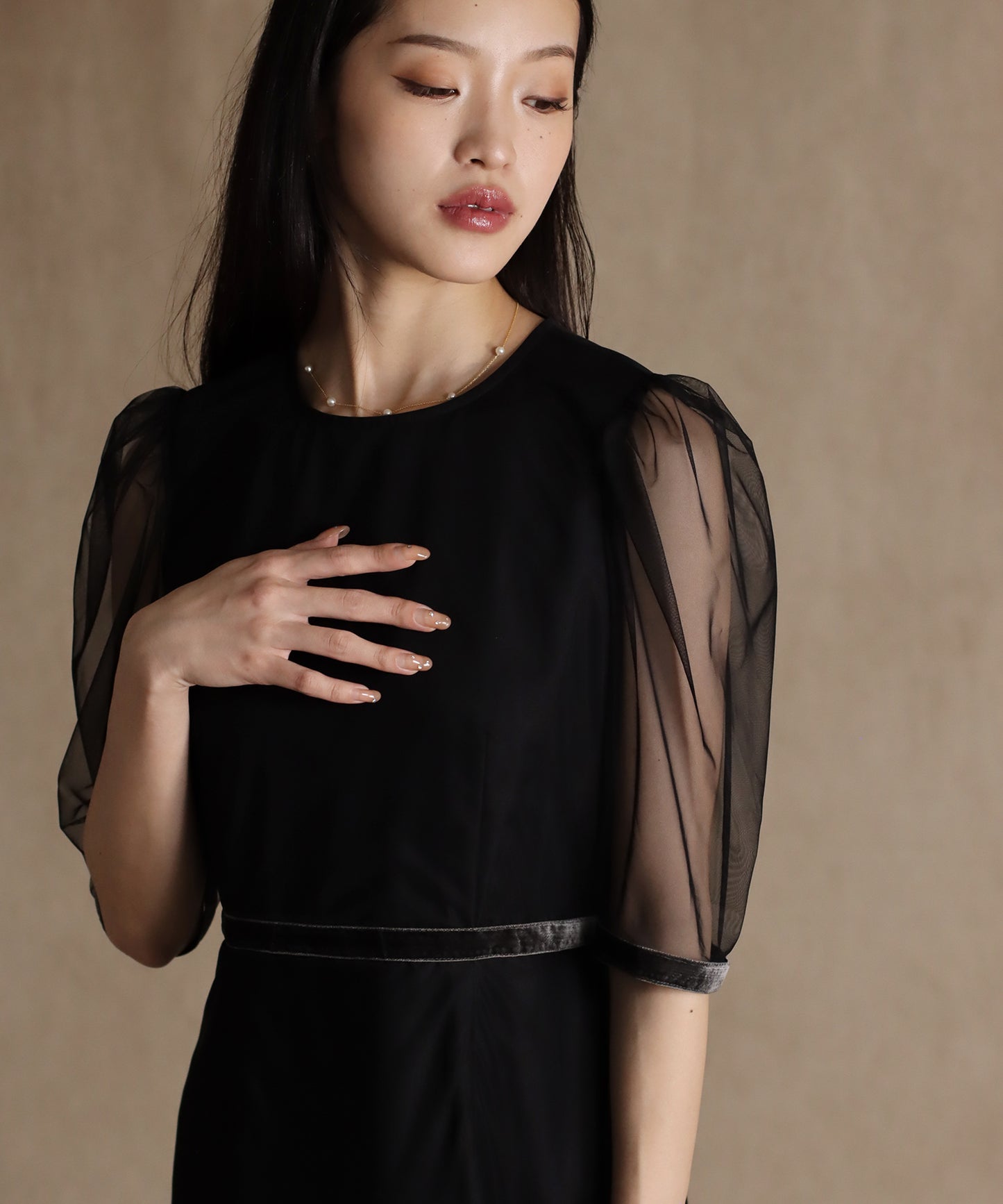 【SALE】KYOTOフロッキーフラワータイトドレス