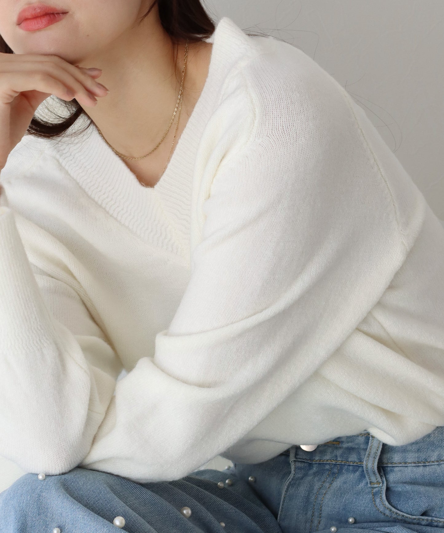 【SALE】Vネックニット