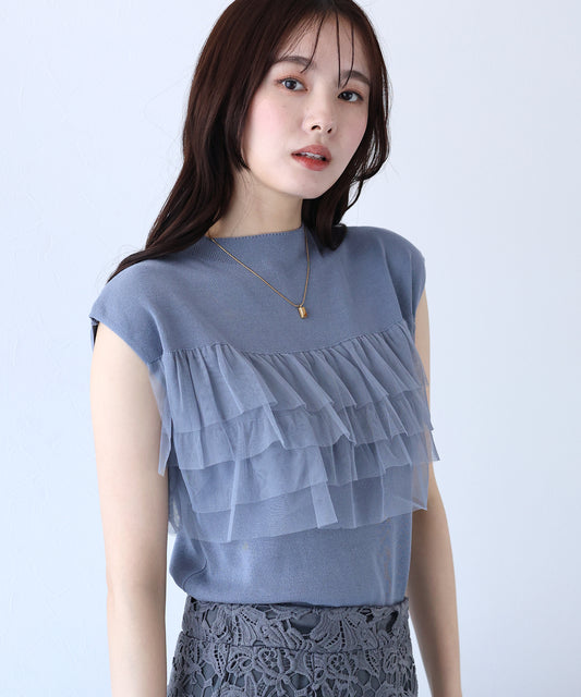 フリルチュールレイヤードニット【ネコポス】