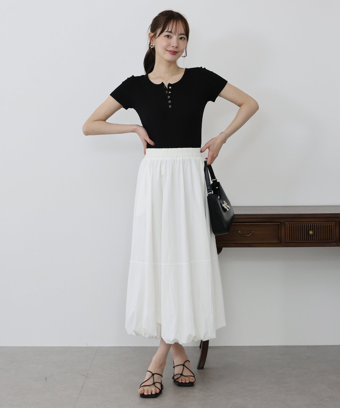 【TIME SALE】ヘンリーネック半袖Tシャツ【ネコポス】