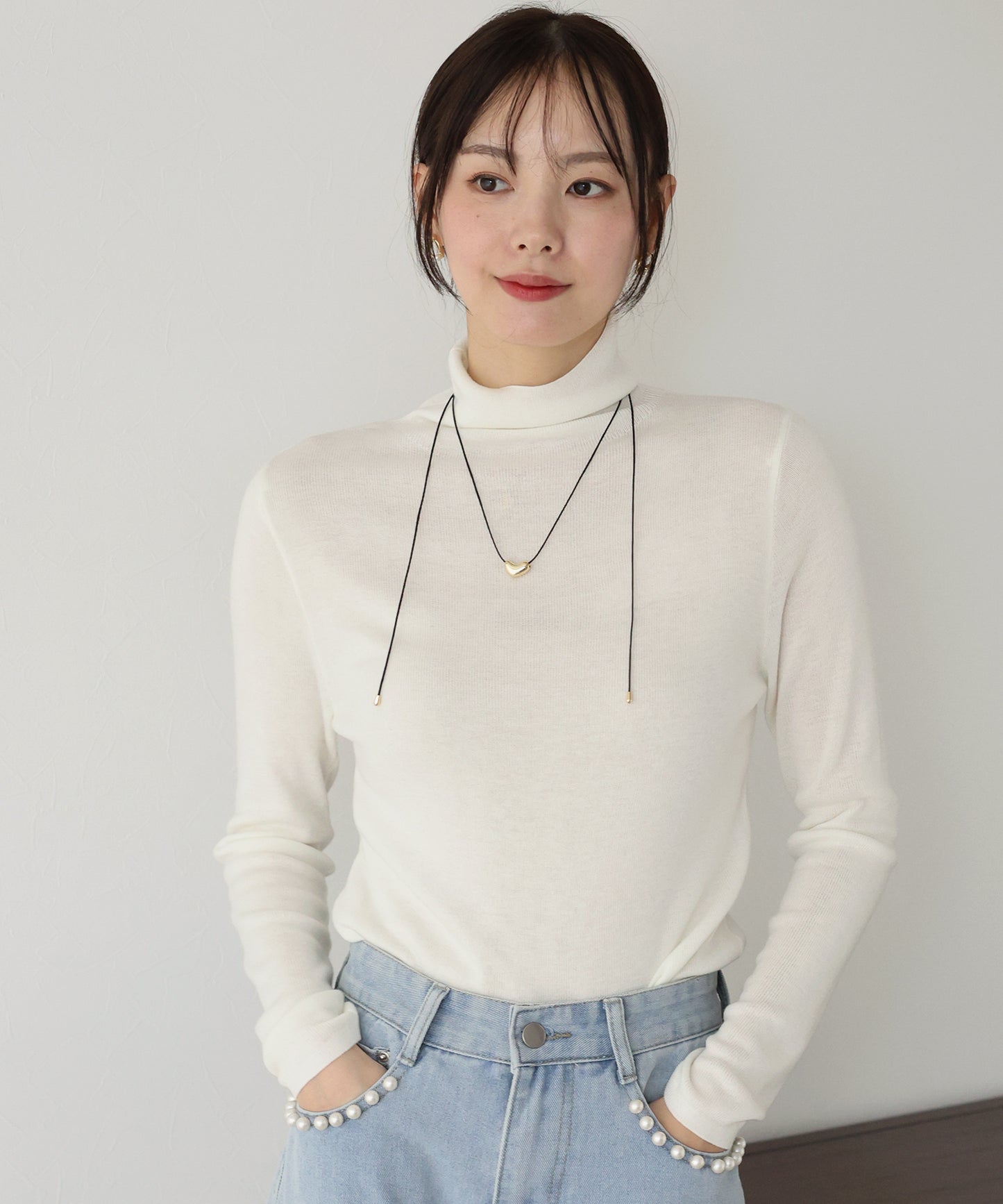 【TIME SALE】ウール混ベーシックタートルニット
