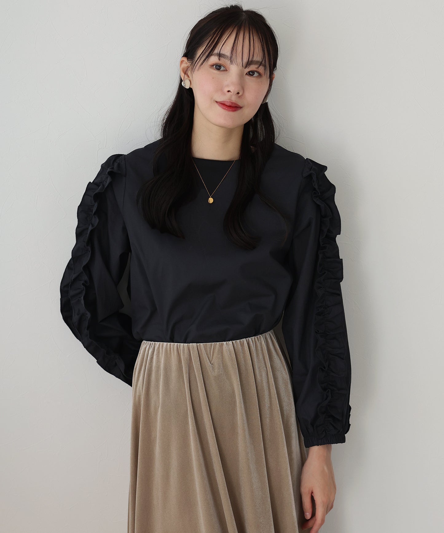 【SALE】フリルスリーブブラウス