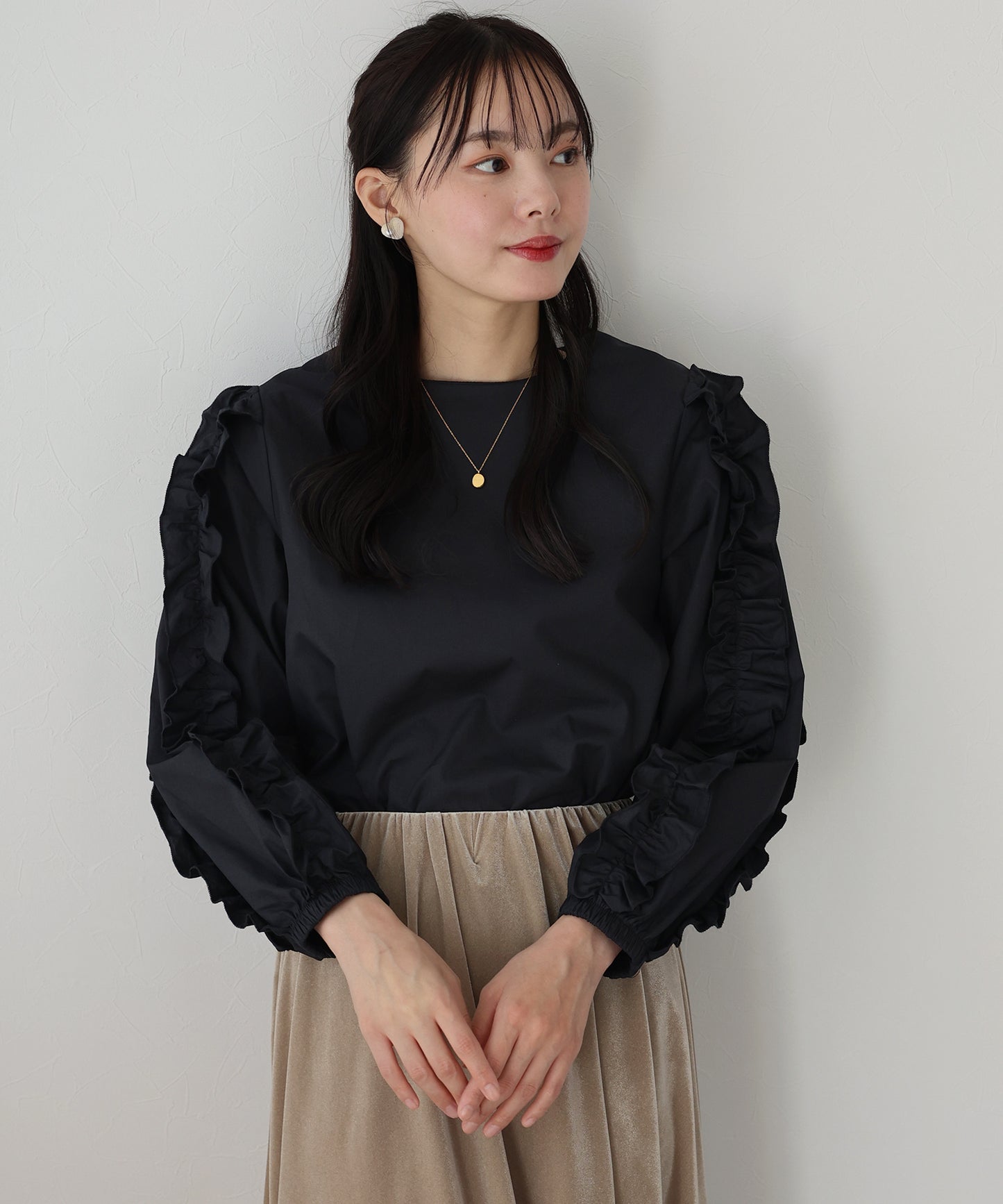 【SALE】フリルスリーブブラウス