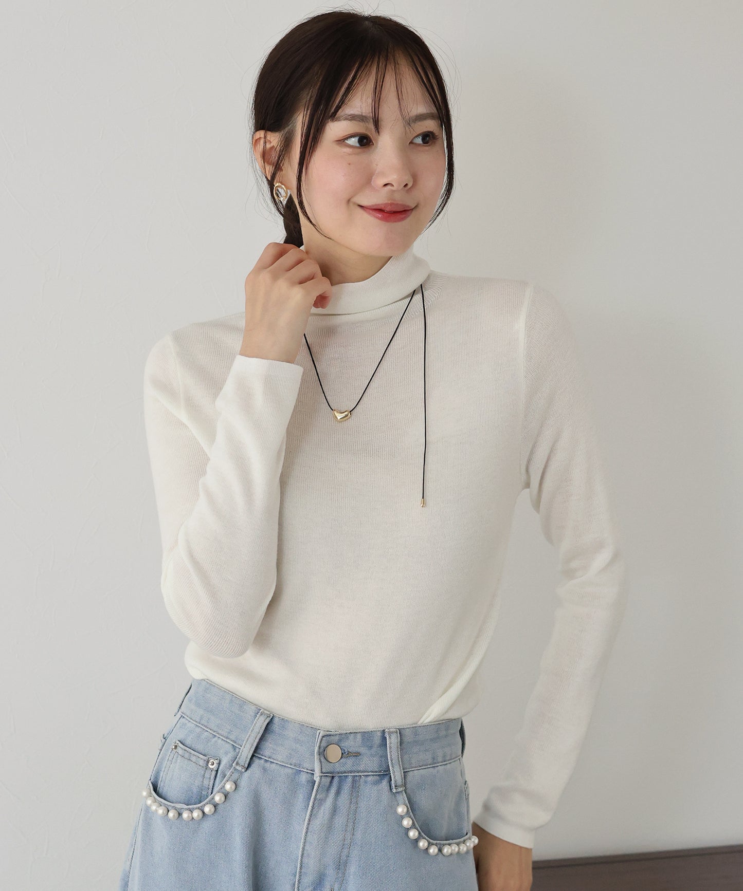 【TIME SALE】ウール混ベーシックタートルニット
