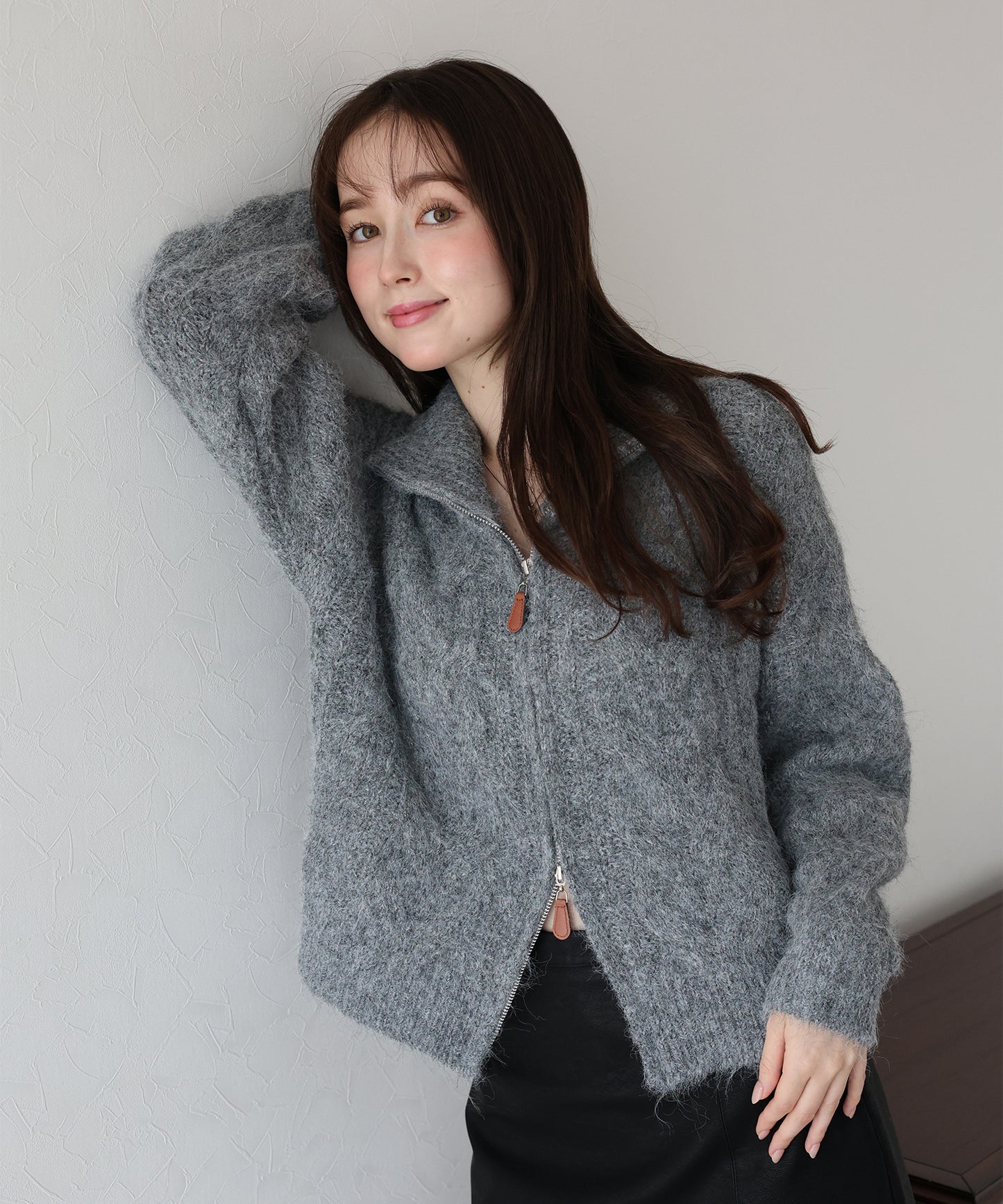 【早割5%OFF】ケーブルダブルジップニット