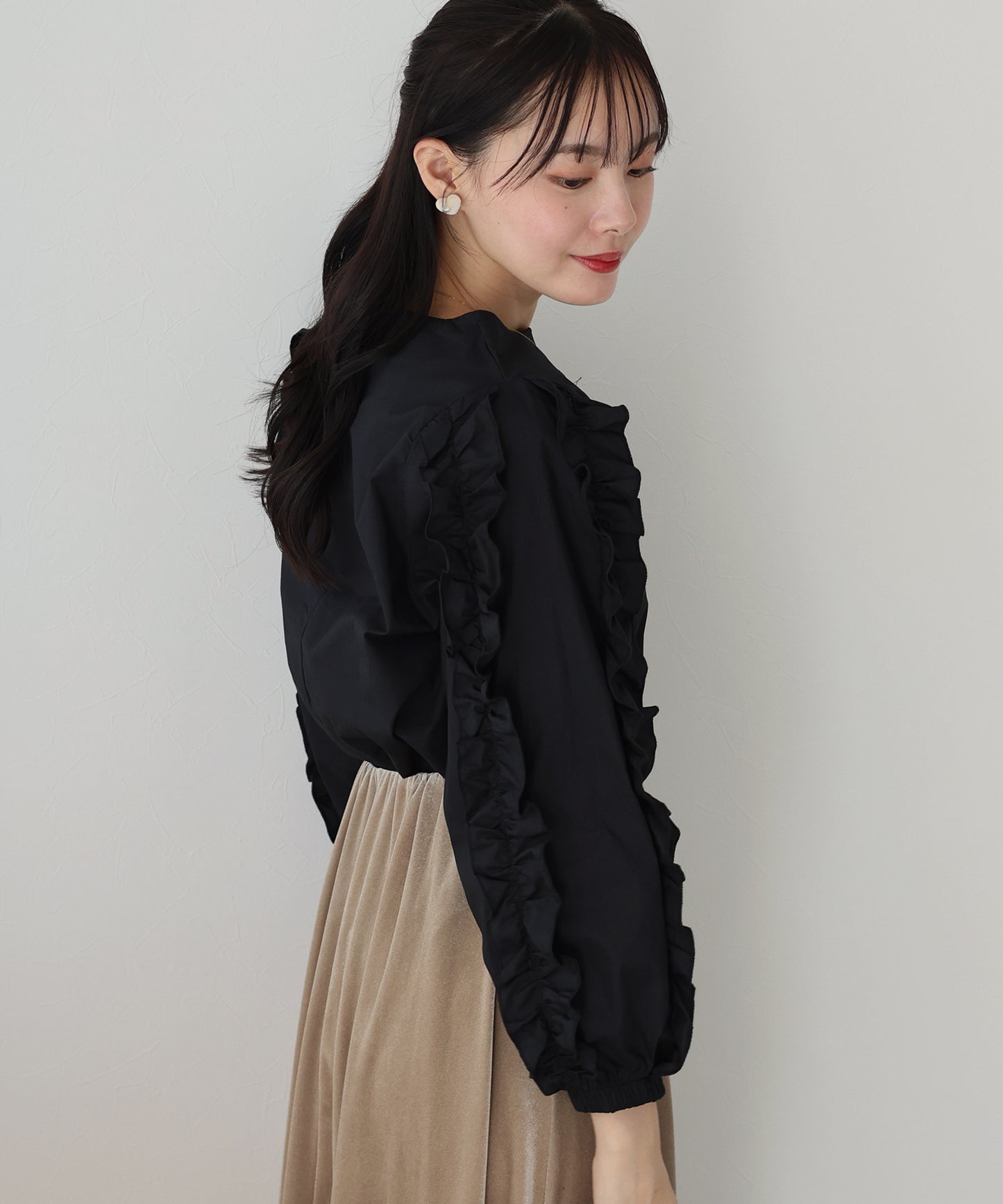 【SALE】フリルスリーブブラウス