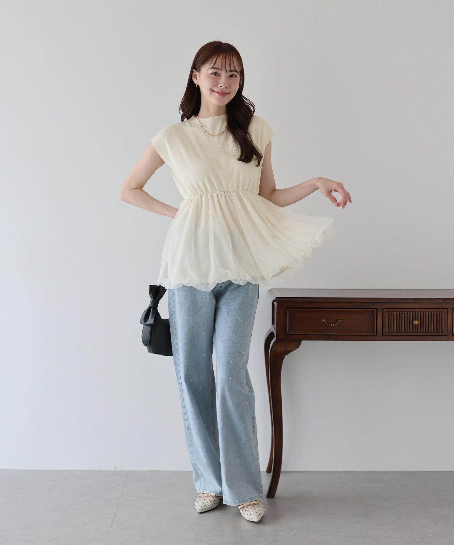 【TIME SALE】バルーンチュールドッキングニット