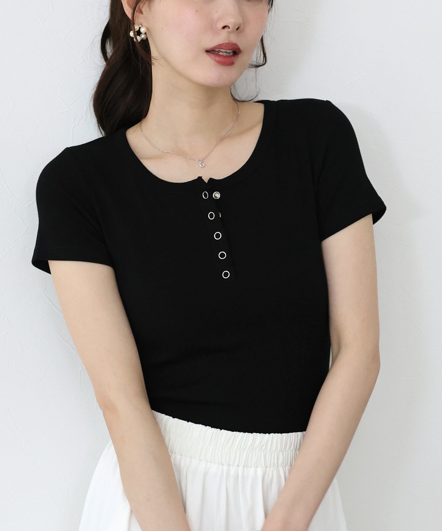 【TIME SALE】ヘンリーネック半袖Tシャツ【ネコポス】