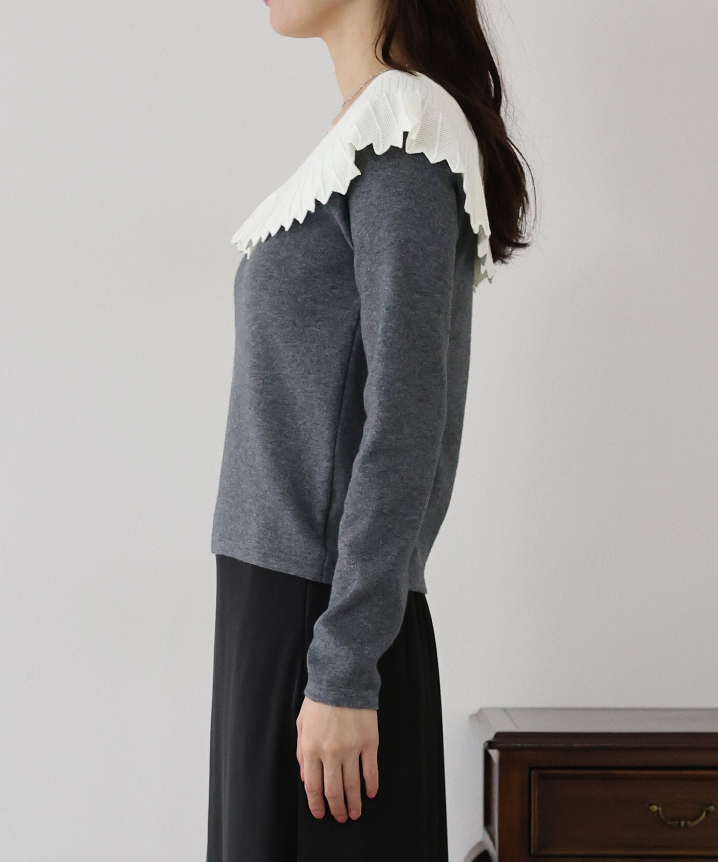 レース襟ニット