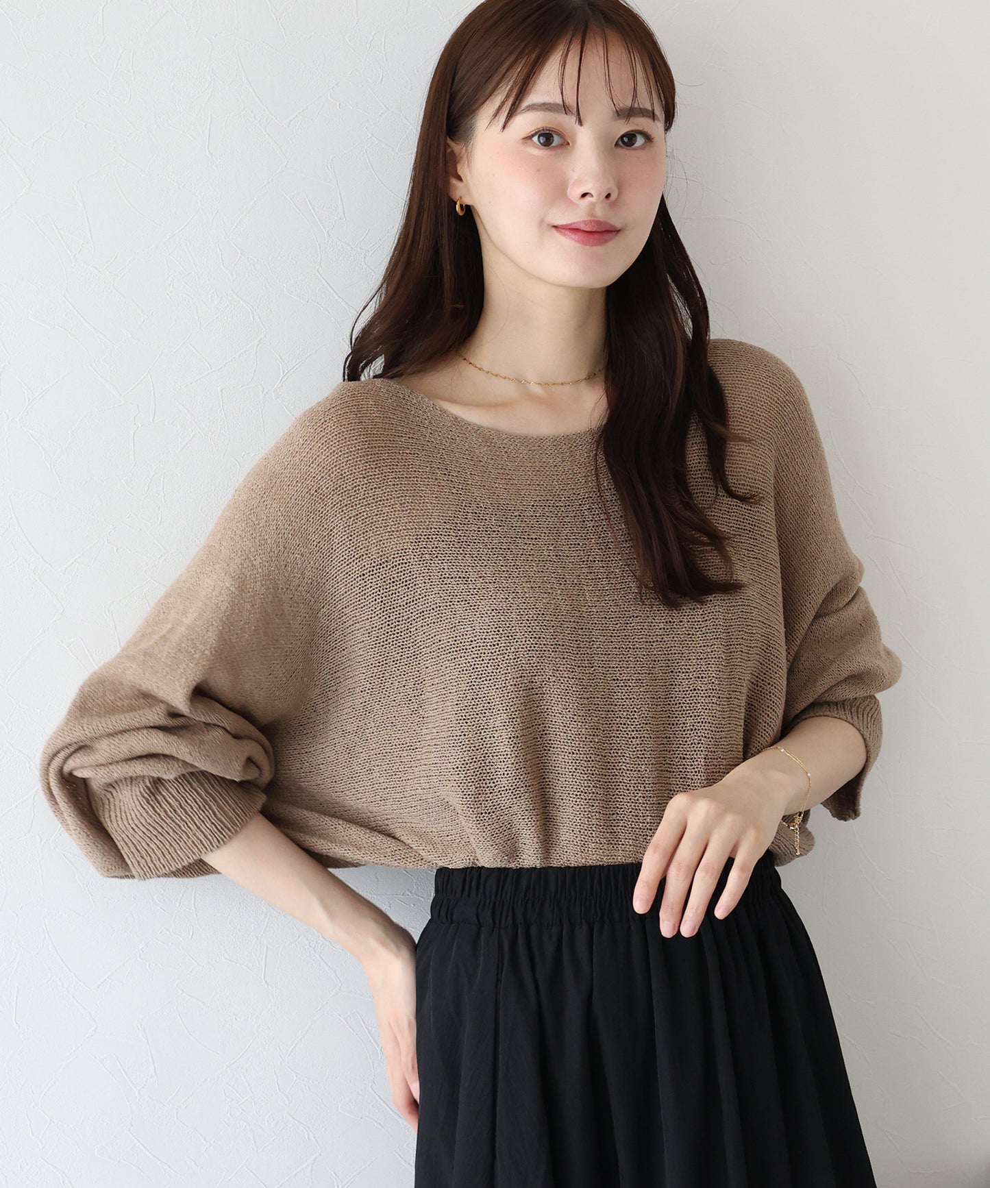 【TIME SALE】メッシュドルマンニット