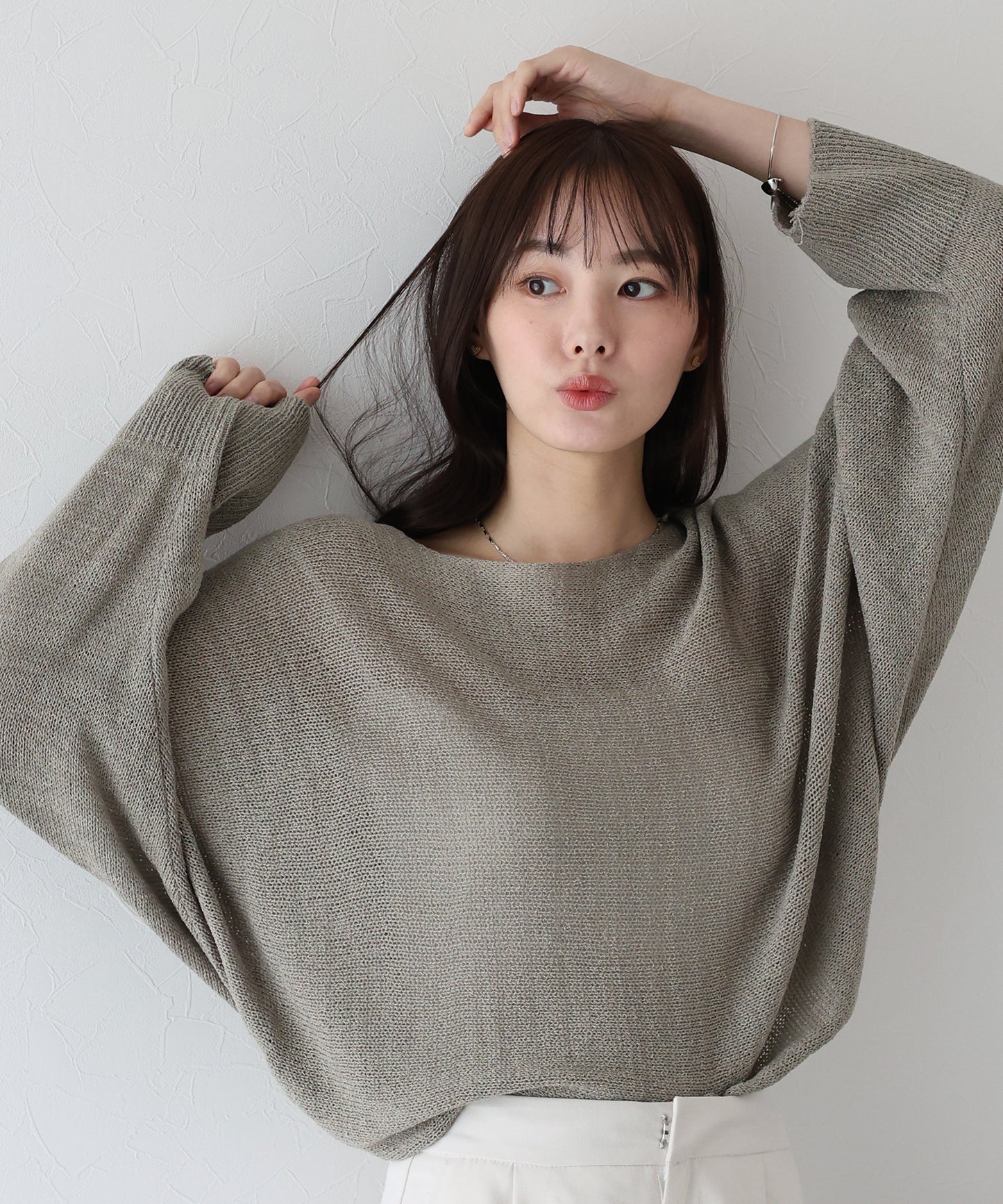 【TIME SALE】メッシュドルマンニット