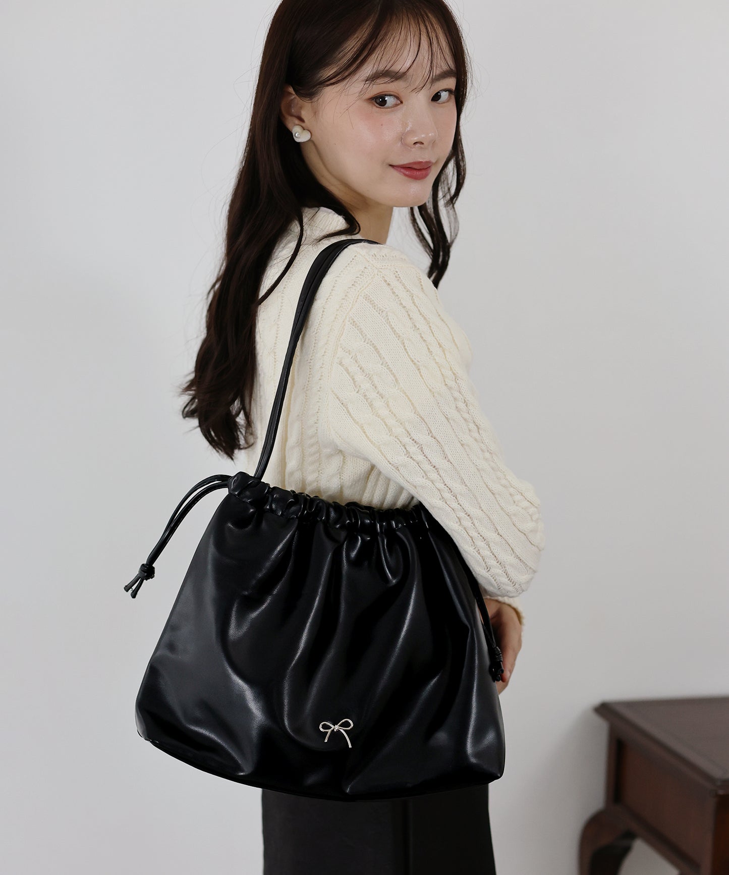 【SALE】リボン巾着バッグ