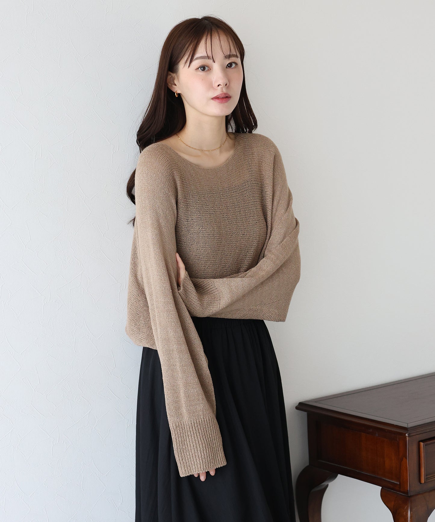 【TIME SALE】メッシュドルマンニット