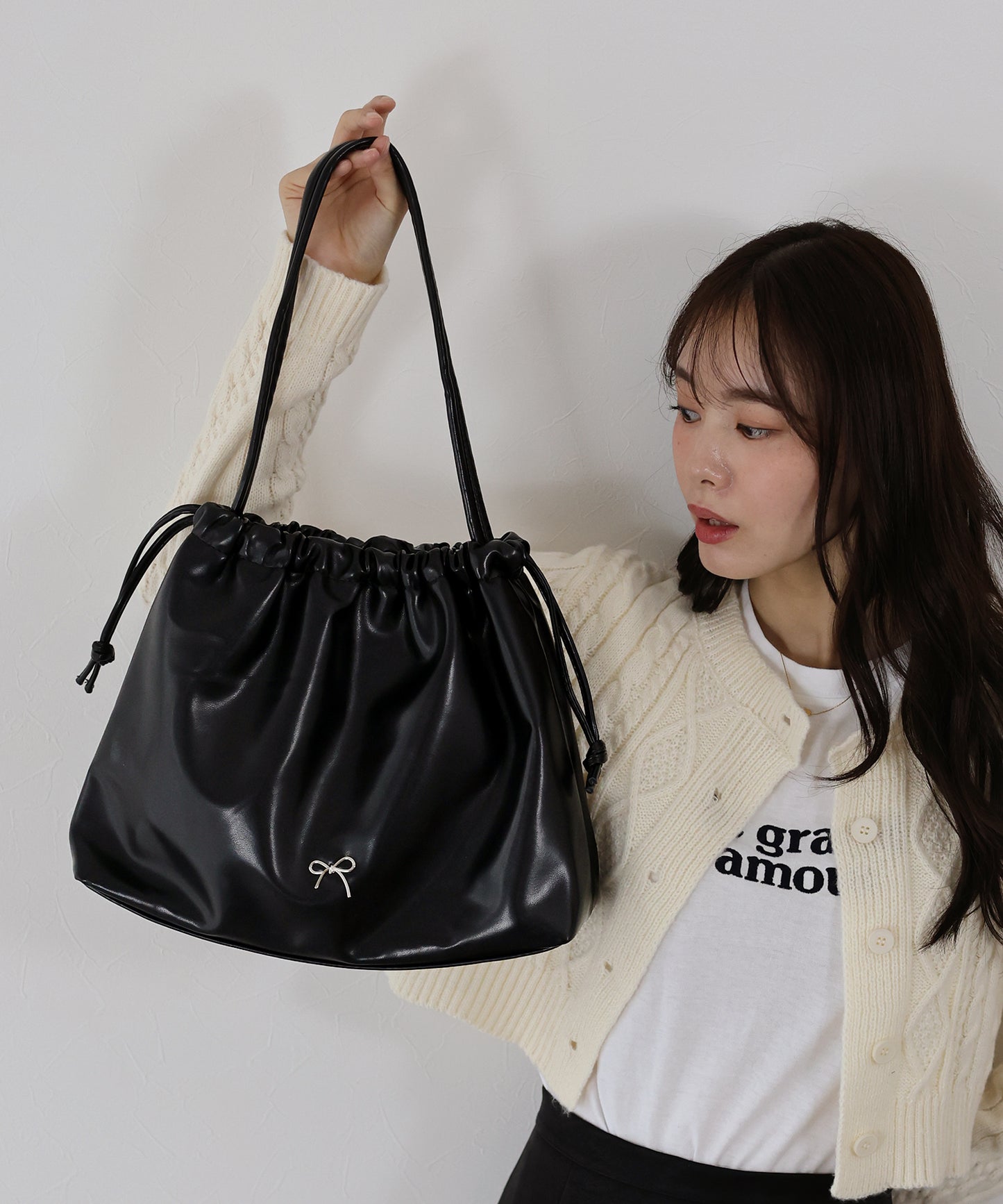 【SALE】リボン巾着バッグ