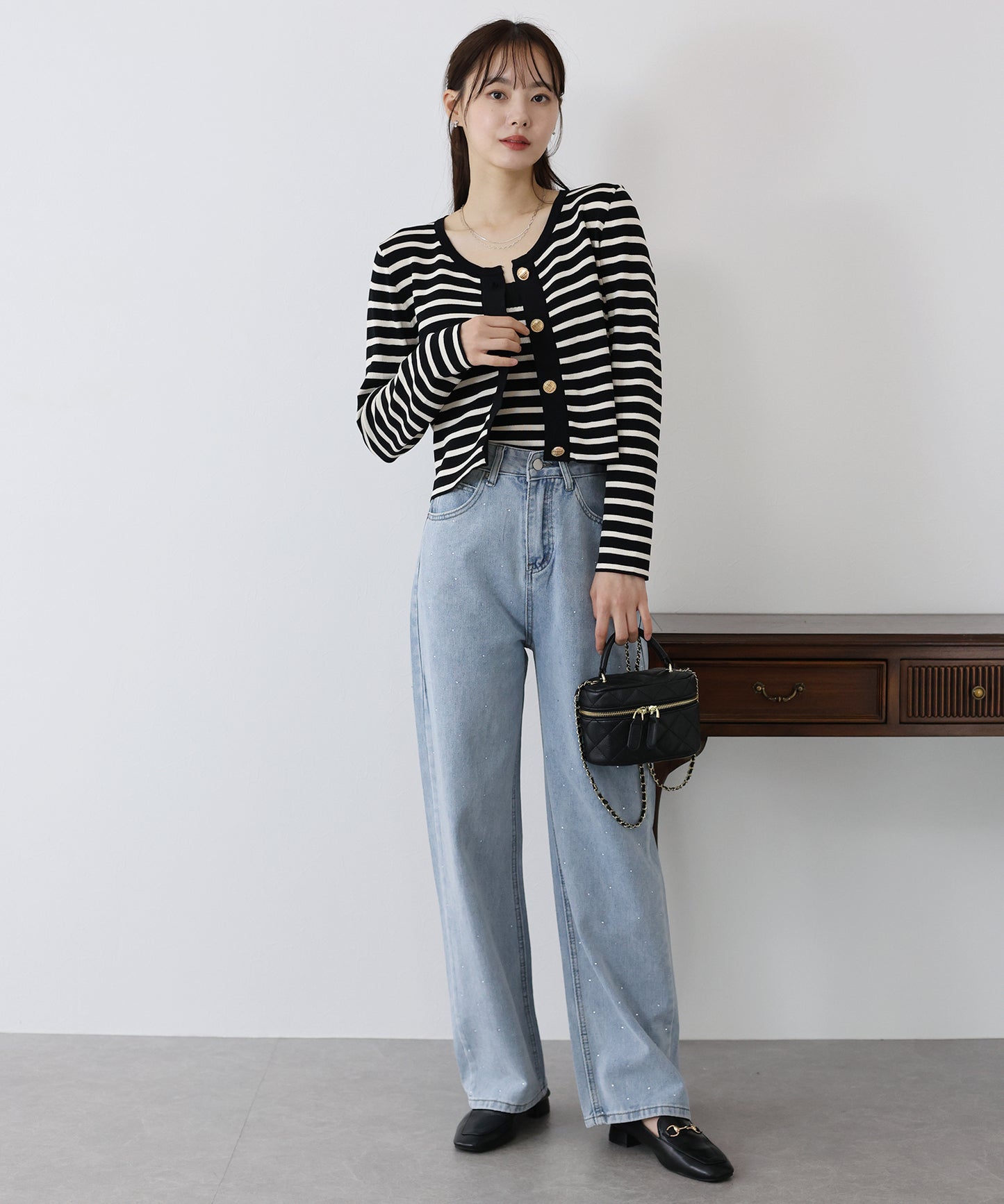 ボーダーカーディガン+キャミソール セット