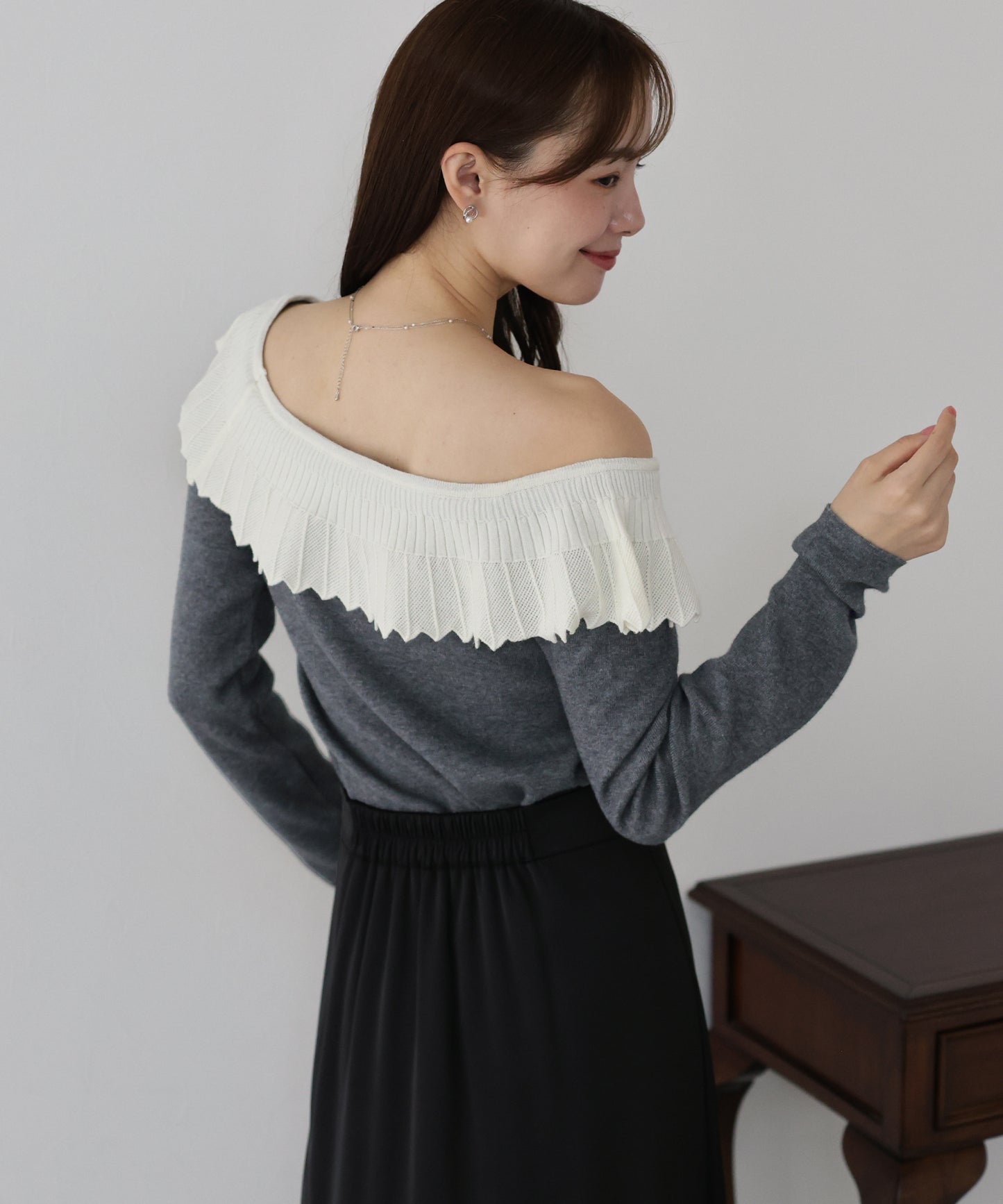 レース襟ニット