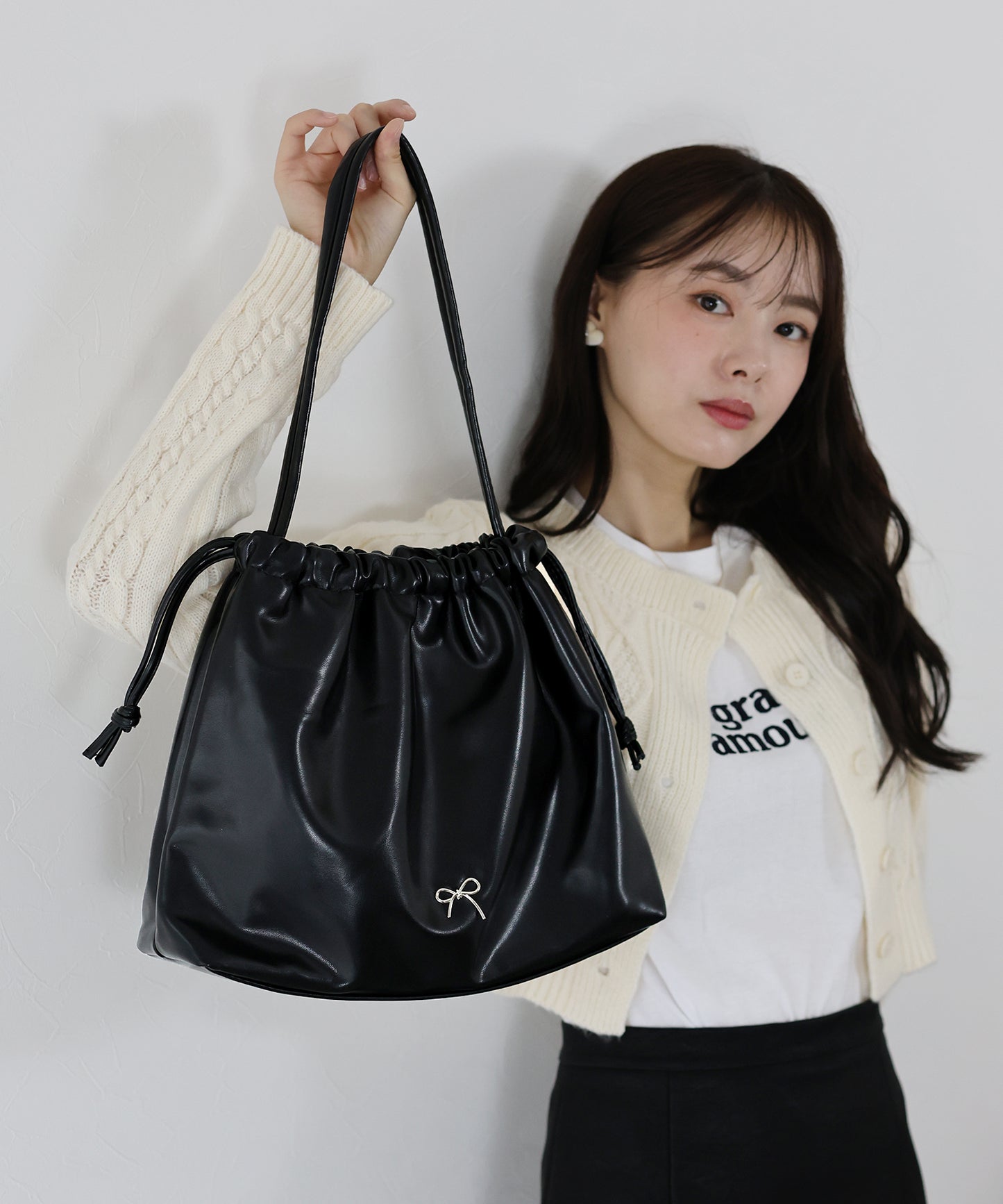 【SALE】リボン巾着バッグ