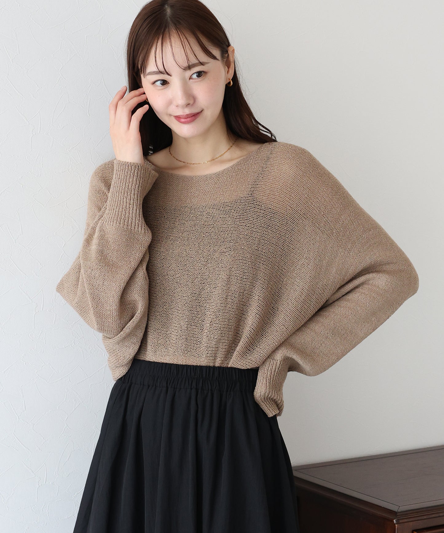 【TIME SALE】メッシュドルマンニット