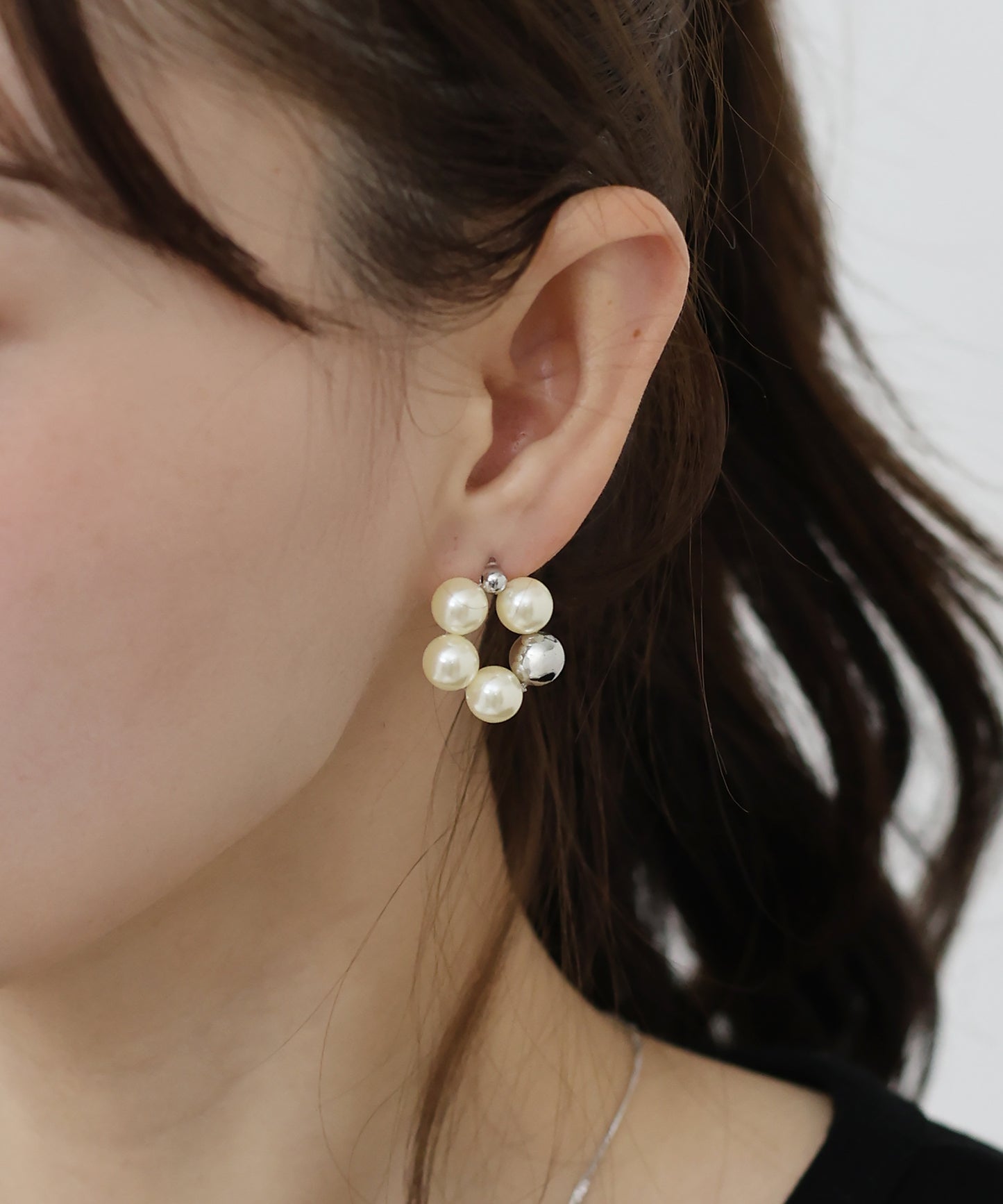 パール&メタルボールピアス / ニッケルフリー【ネコポス】