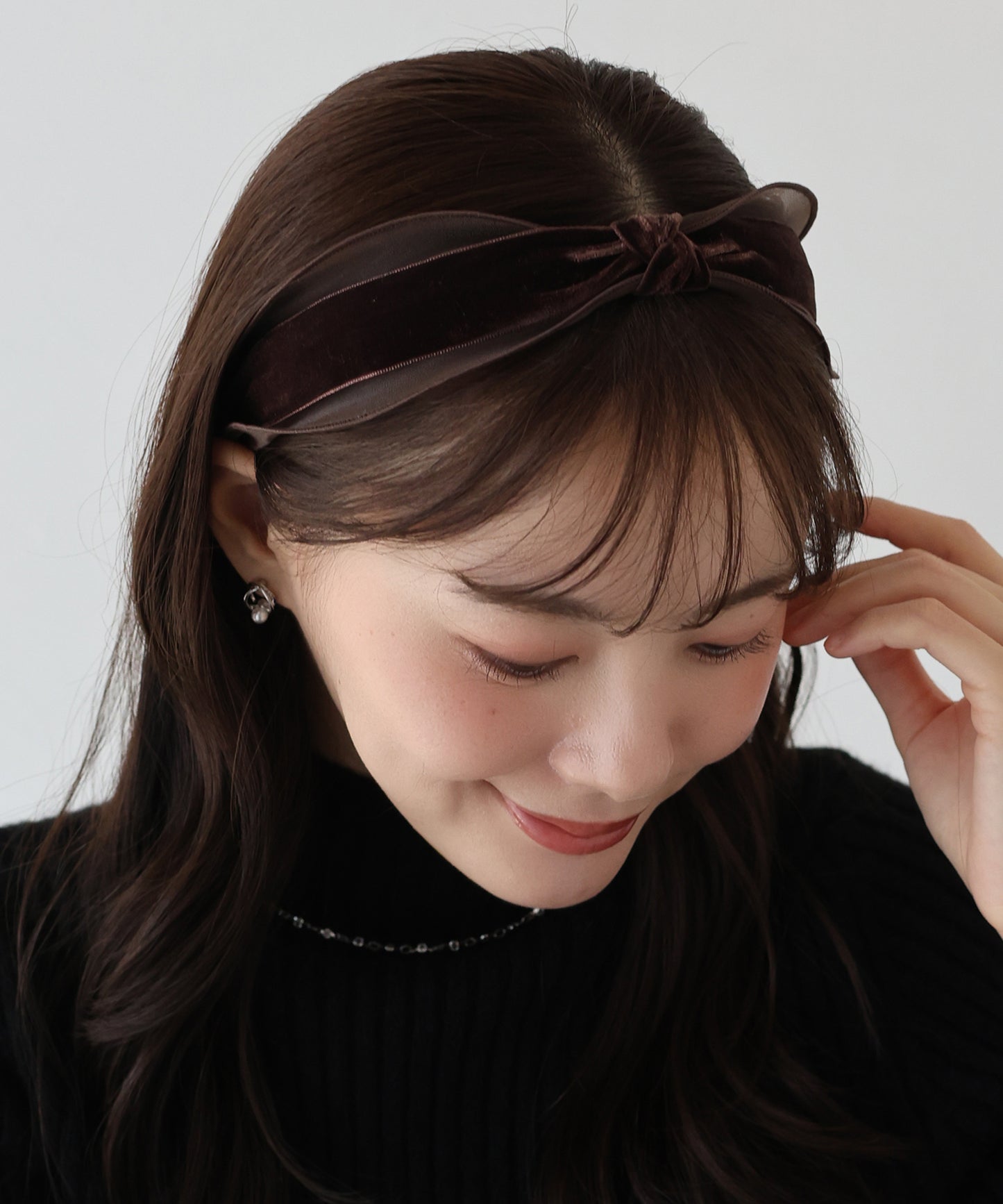【早割5%OFF】オーガンジーベロアカチューシャ