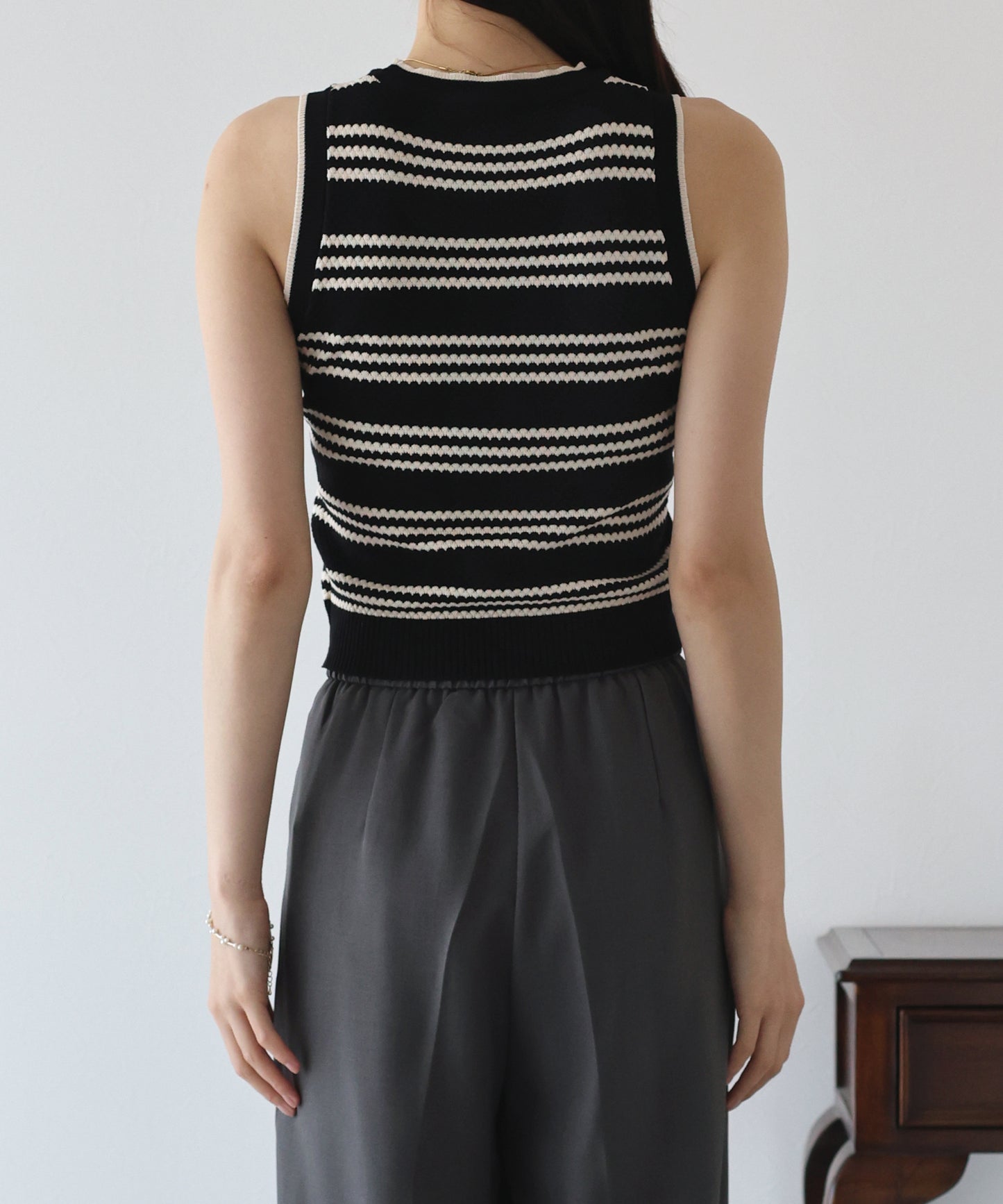 【SALE】ボーダーノースリニット【ネコポス】