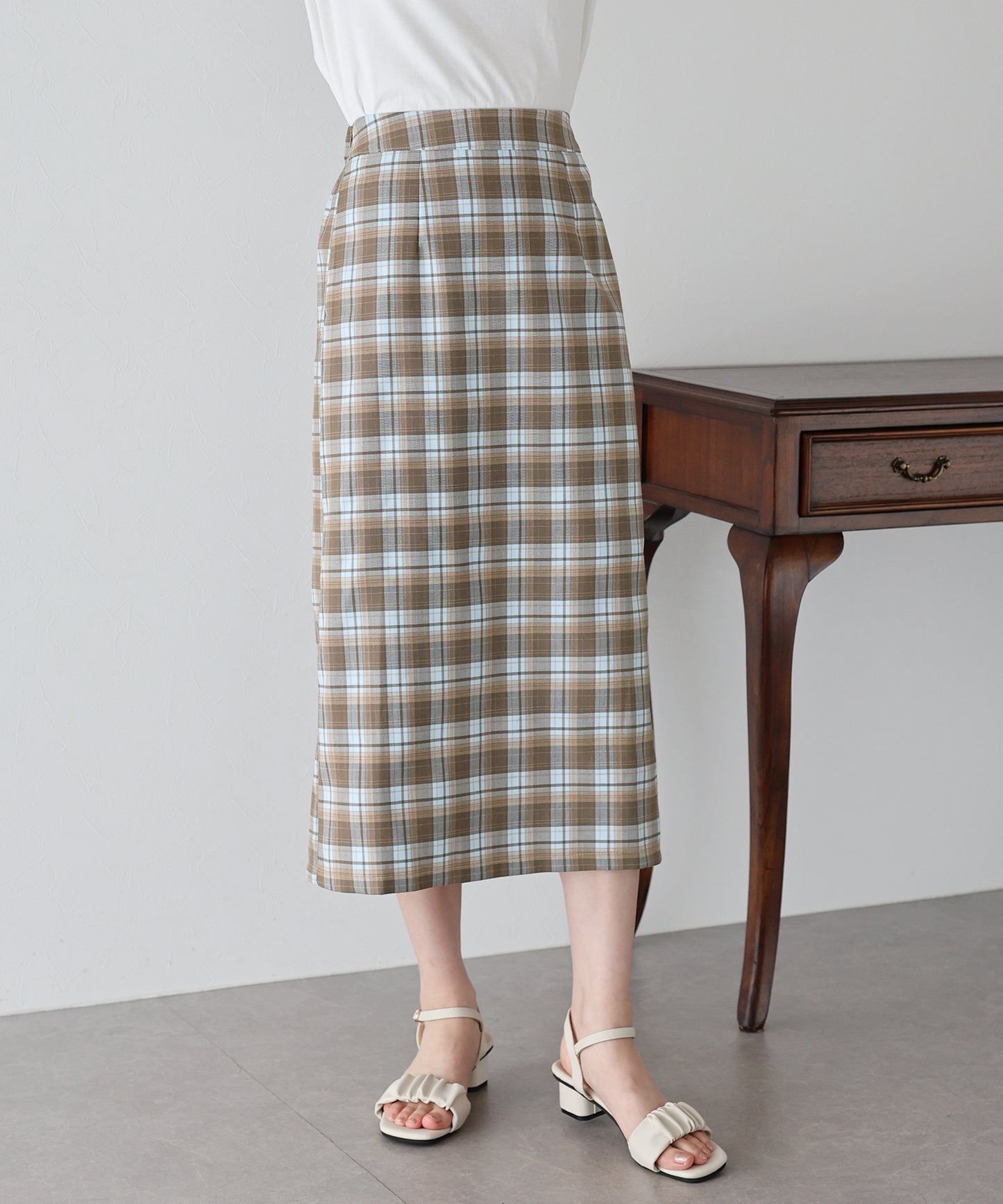 【SALE】チェック柄タイトスカート