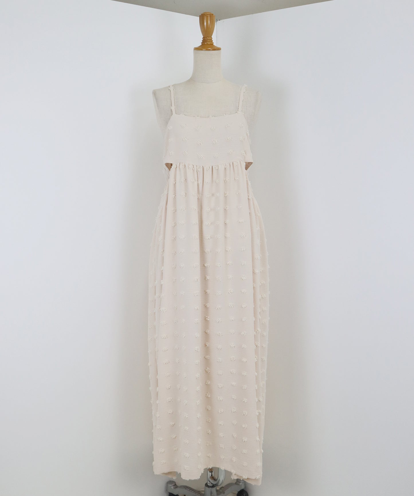 【SALE】ドットジャガードキャミワンピース