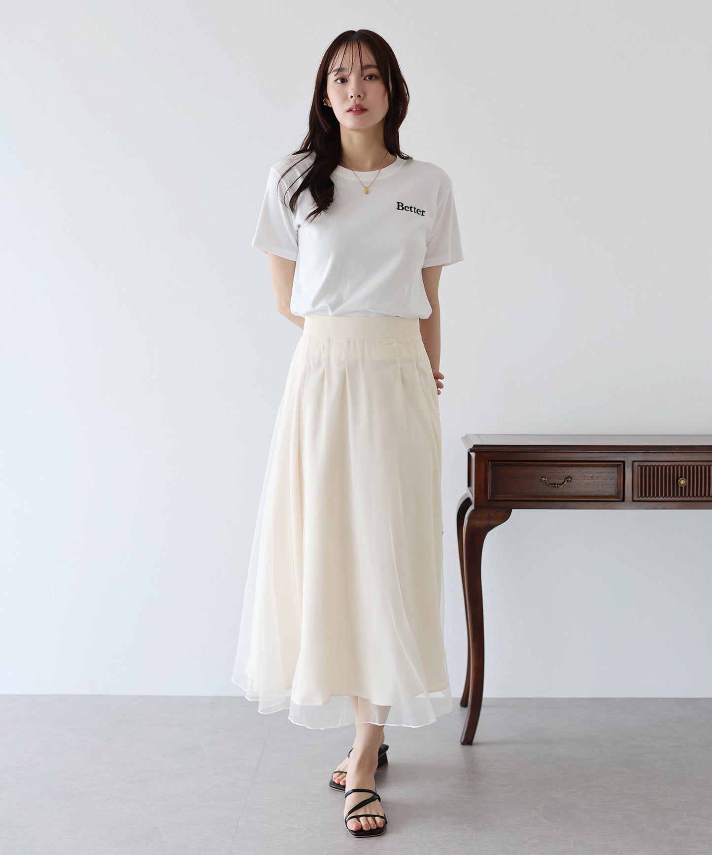 ハイウエストチュールスカート