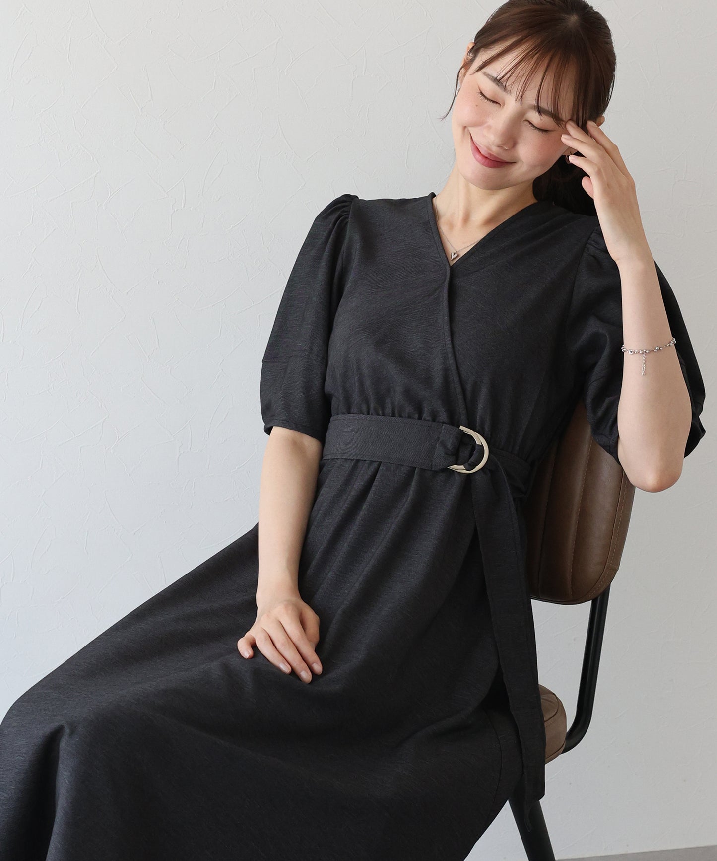 【SALE】デニムライクカシュクールワンピース