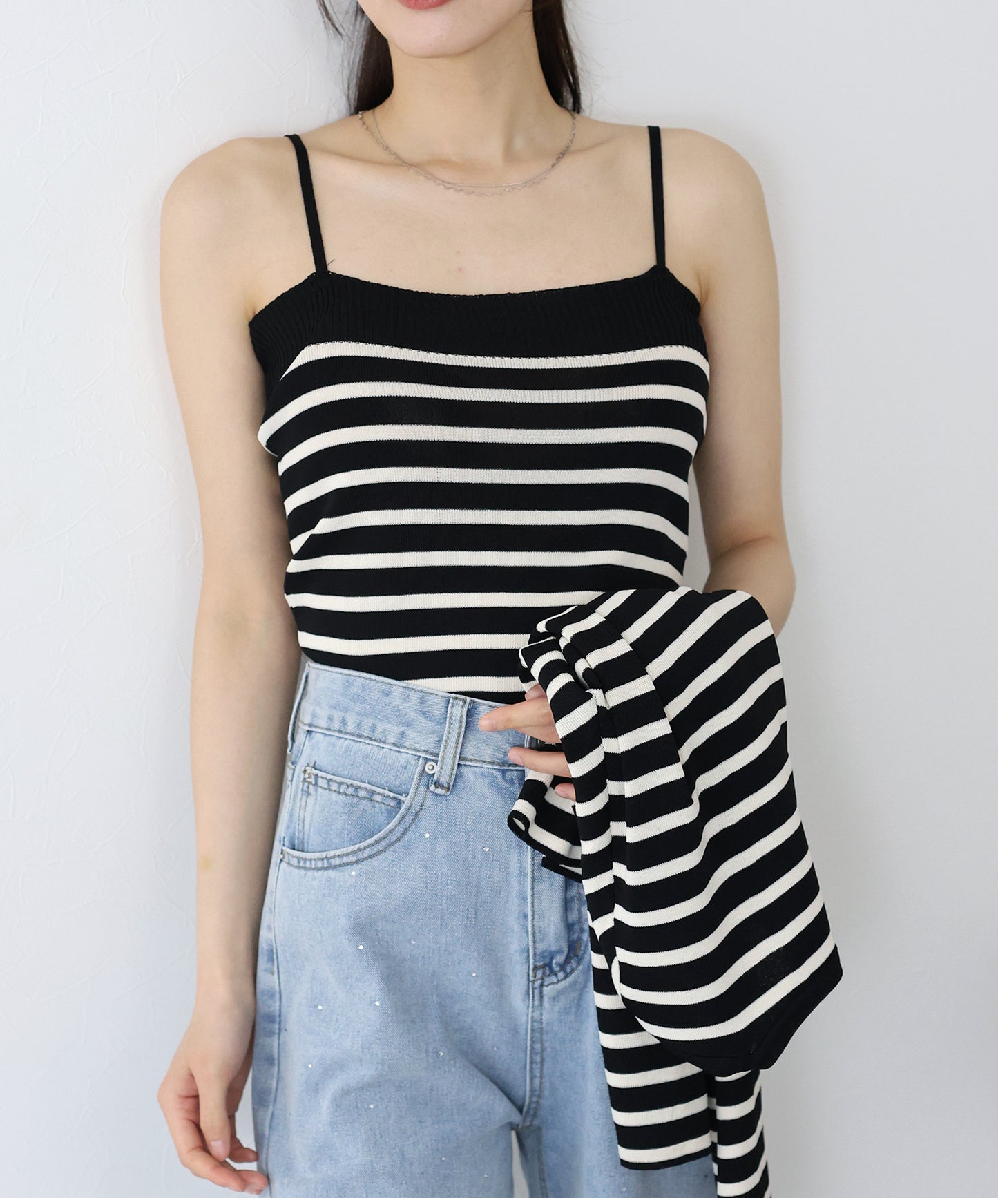 ボーダーカーディガン+キャミソール セット