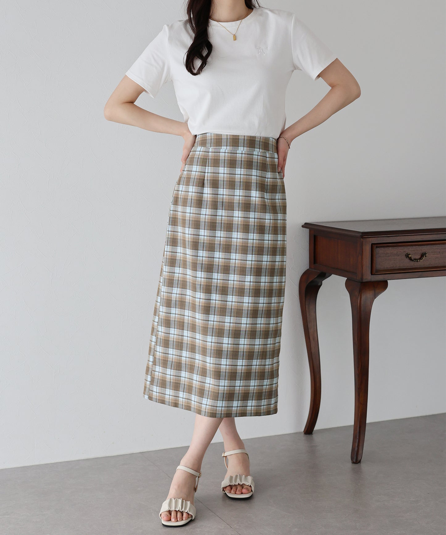 【SALE】チェック柄タイトスカート
