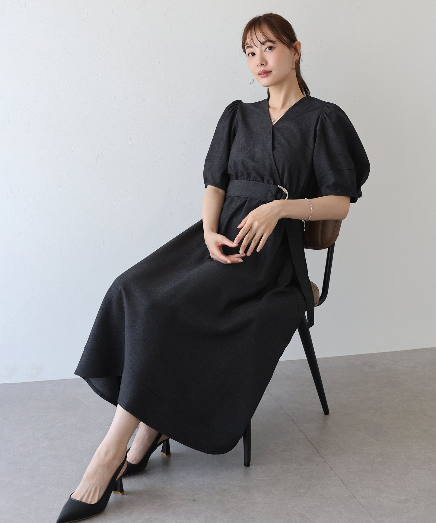 【SALE】デニムライクカシュクールワンピース