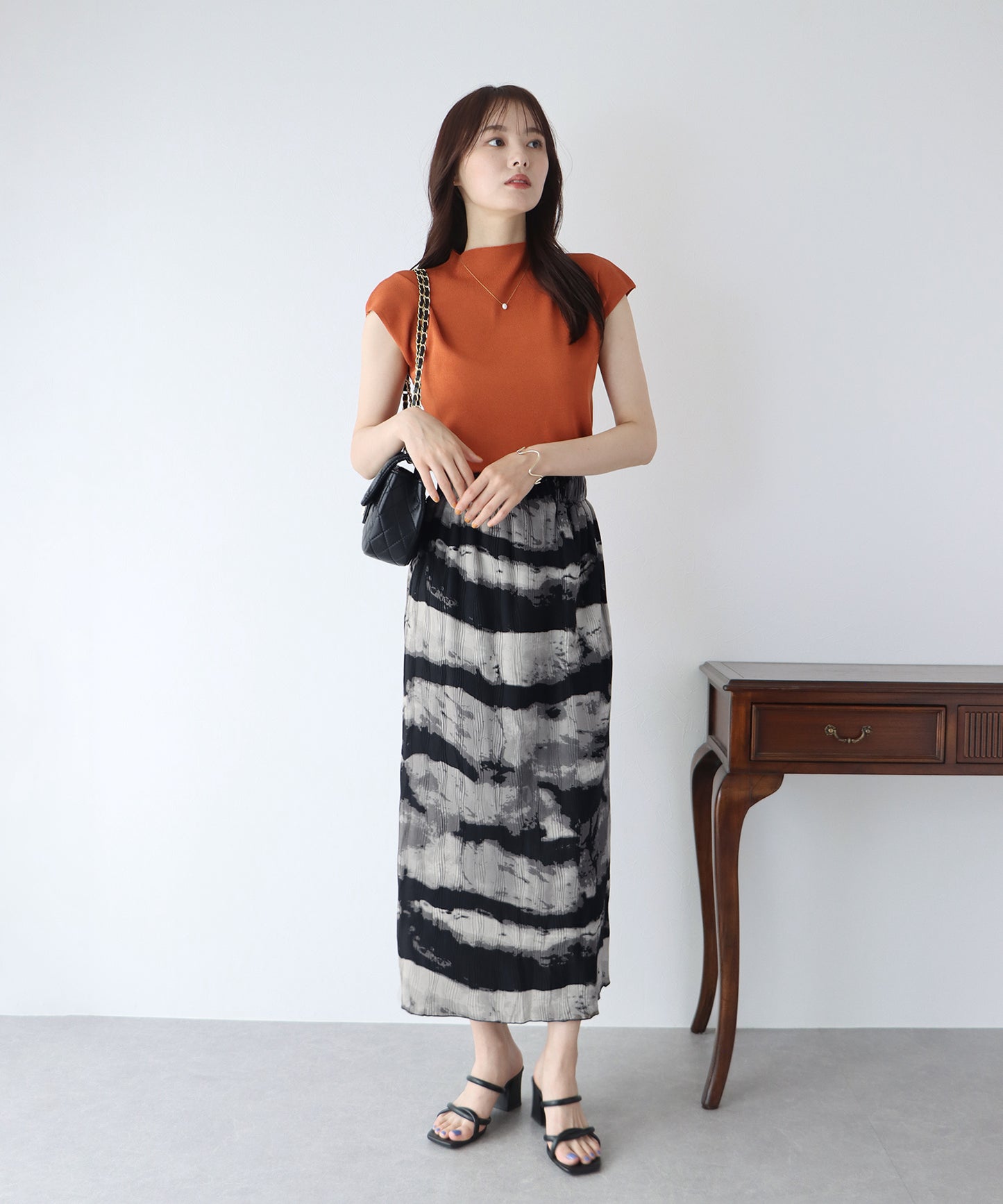 【TIME SALE】ぼかし柄プリーツスカート