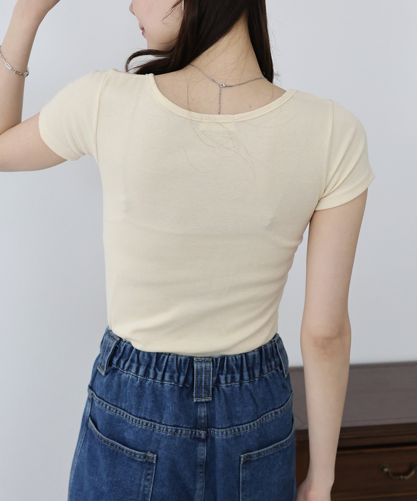 【TIME SALE】半袖カラークルーTシャツ【ネコポス】
