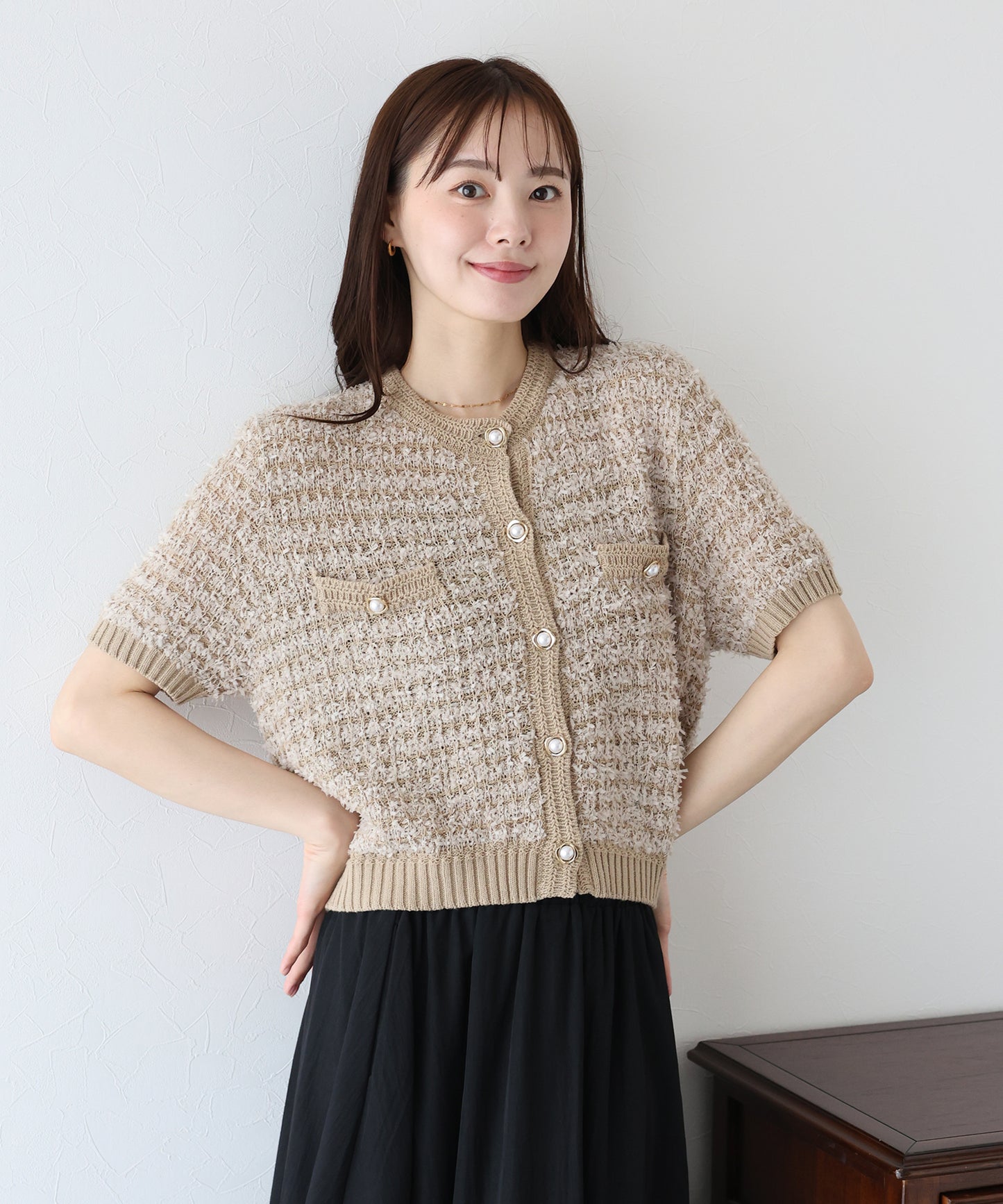 【新商品限定5%OFF(木)】ファンシーヤーンカーディガン