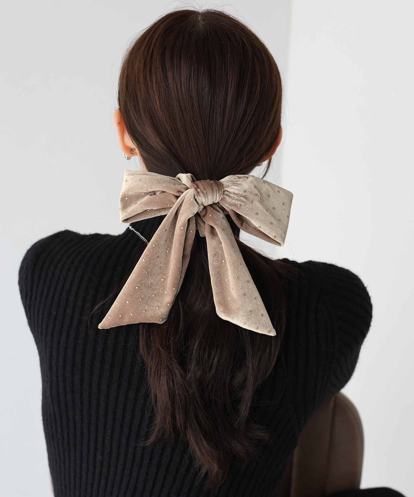 スタッズベロアリボンシュシュ【ネコポス】