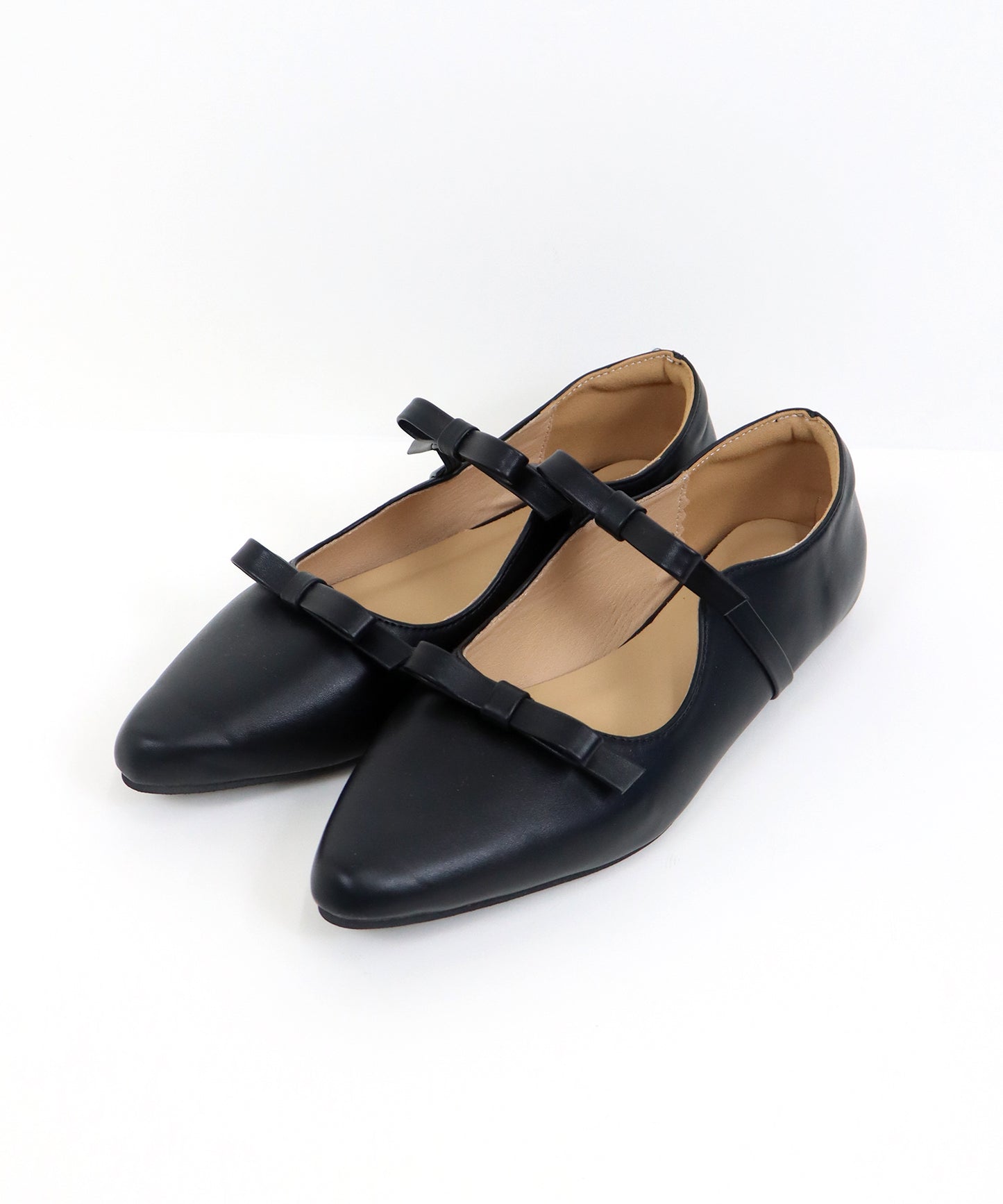【SALE】ポインテッドトゥリボンパンプス