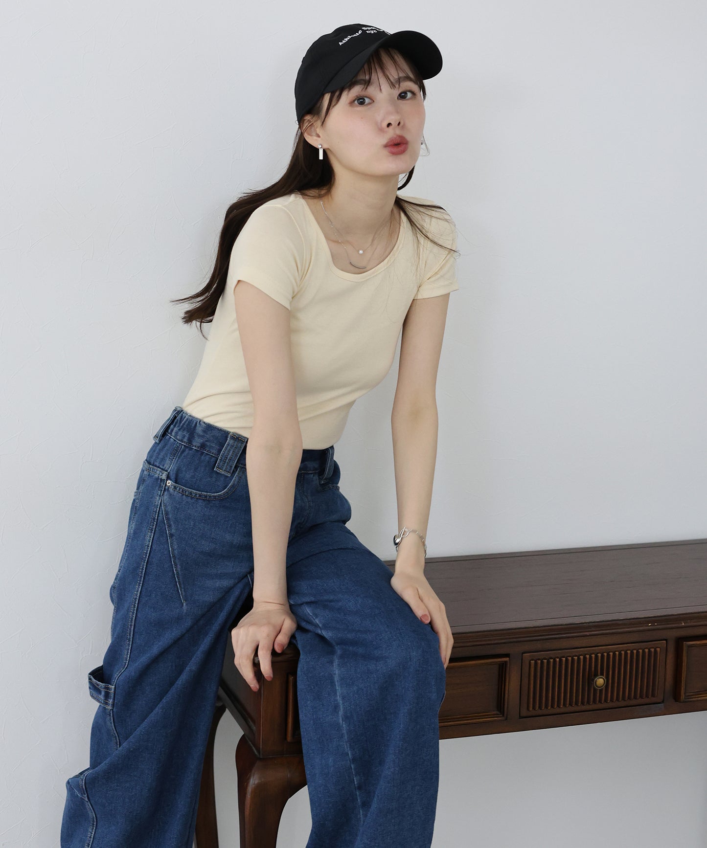【TIME SALE】半袖カラークルーTシャツ【ネコポス】