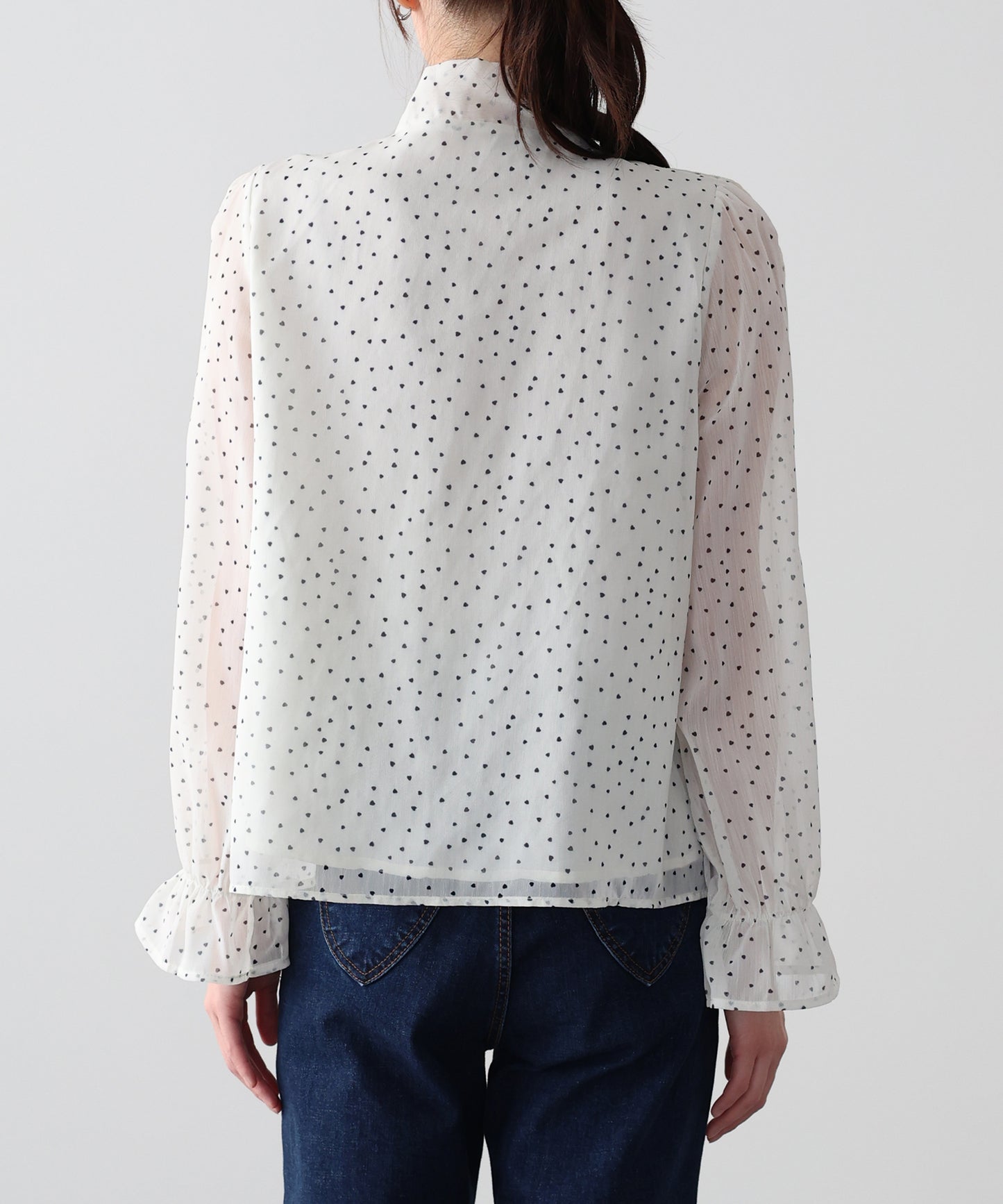 ハートプリントボウタイブラウス【ネコポス】