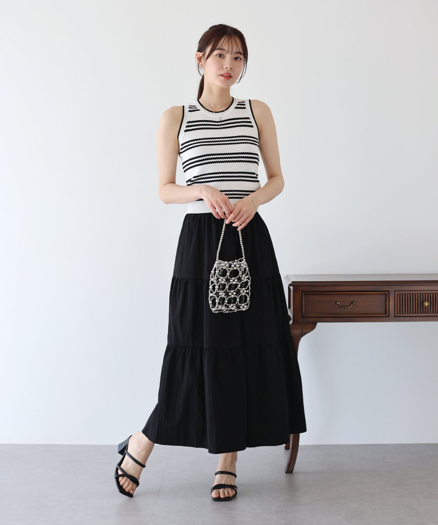 【SALE】ボーダーノースリニット【ネコポス】