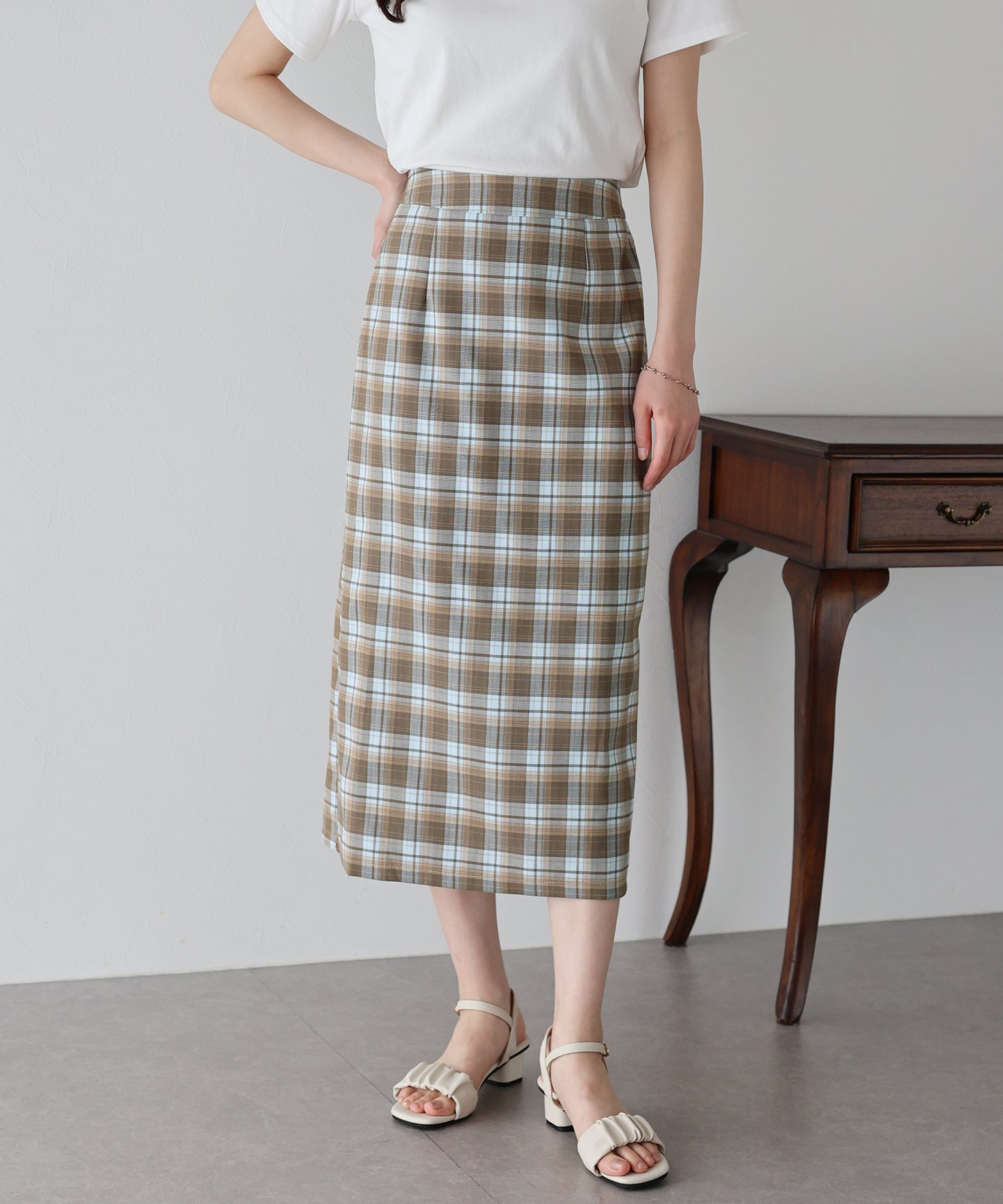 【SALE】チェック柄タイトスカート