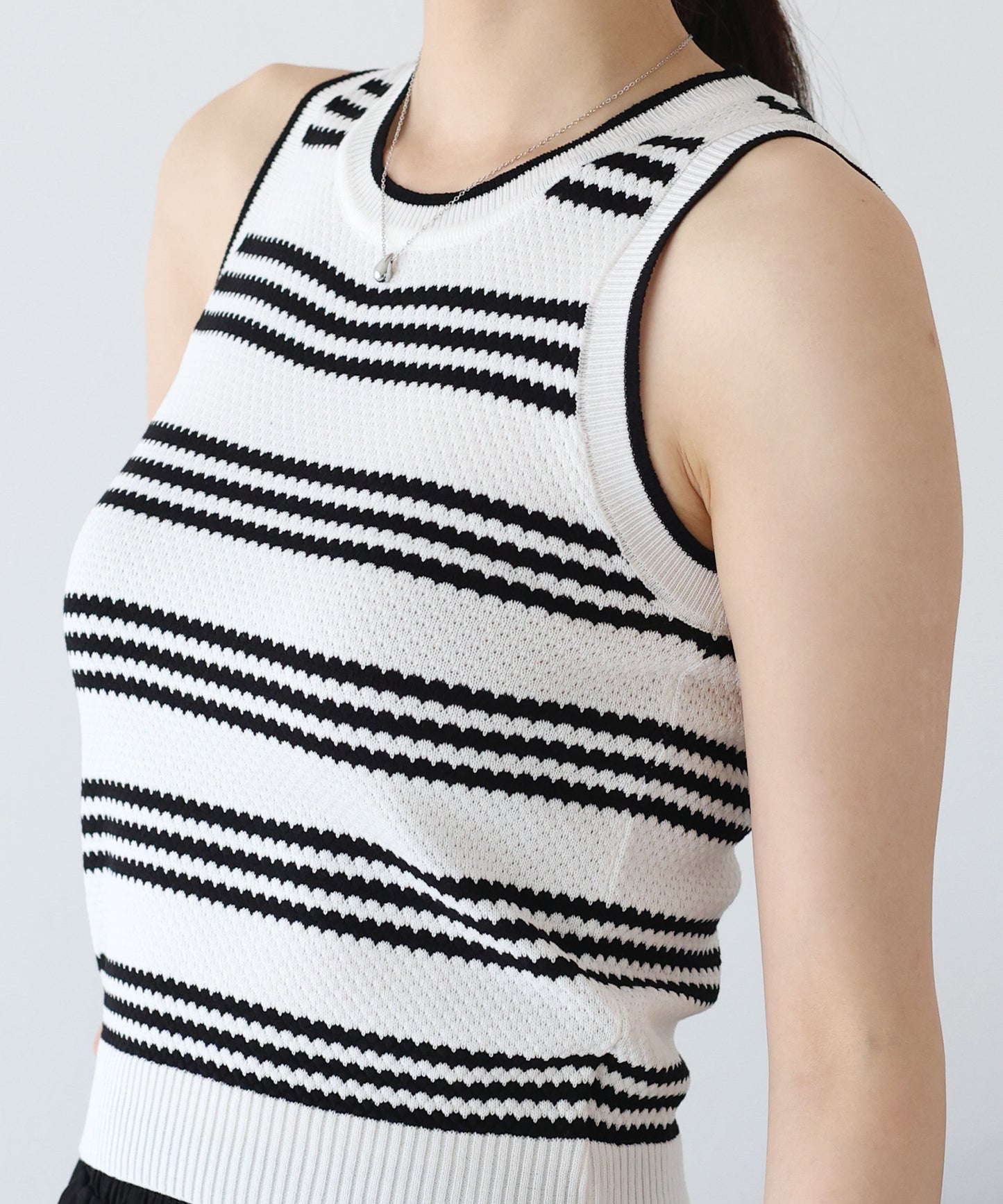 【SALE】ボーダーノースリニット【ネコポス】