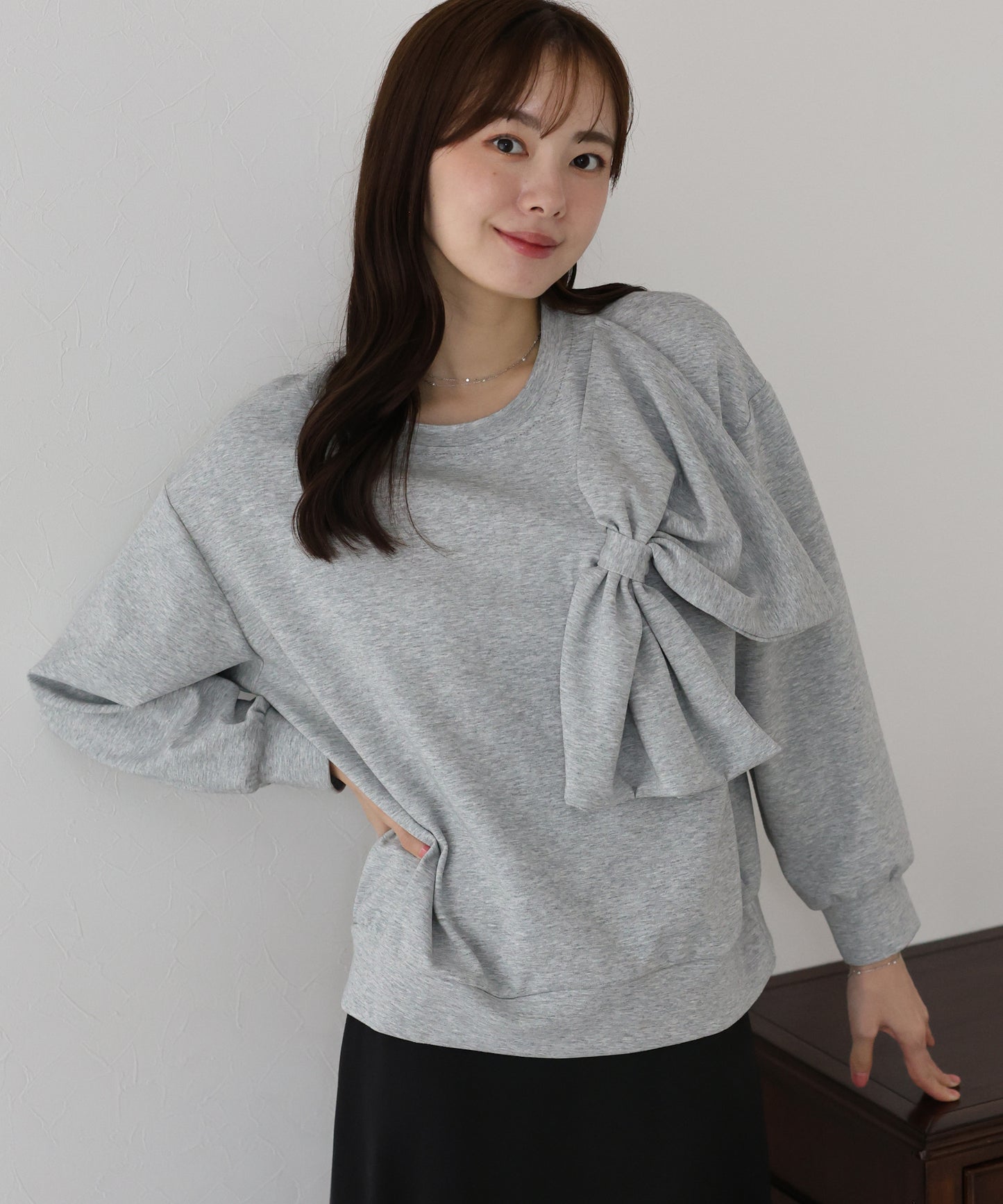 【早割5%OFF】リボンスウェットトップス