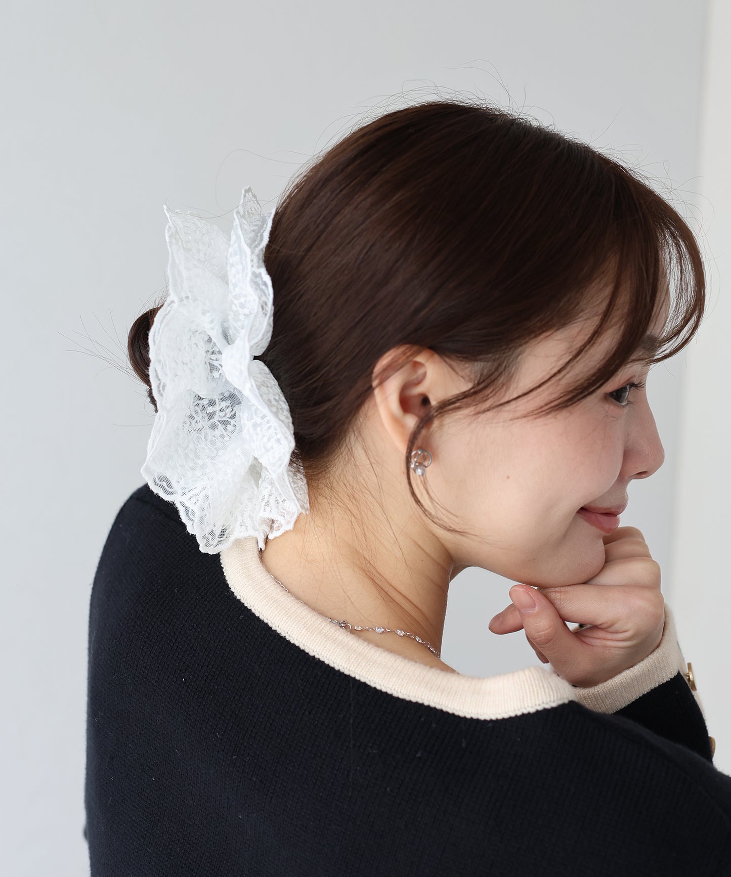 【早割5%OFF】ボリュームレースシュシュ【ネコポス】